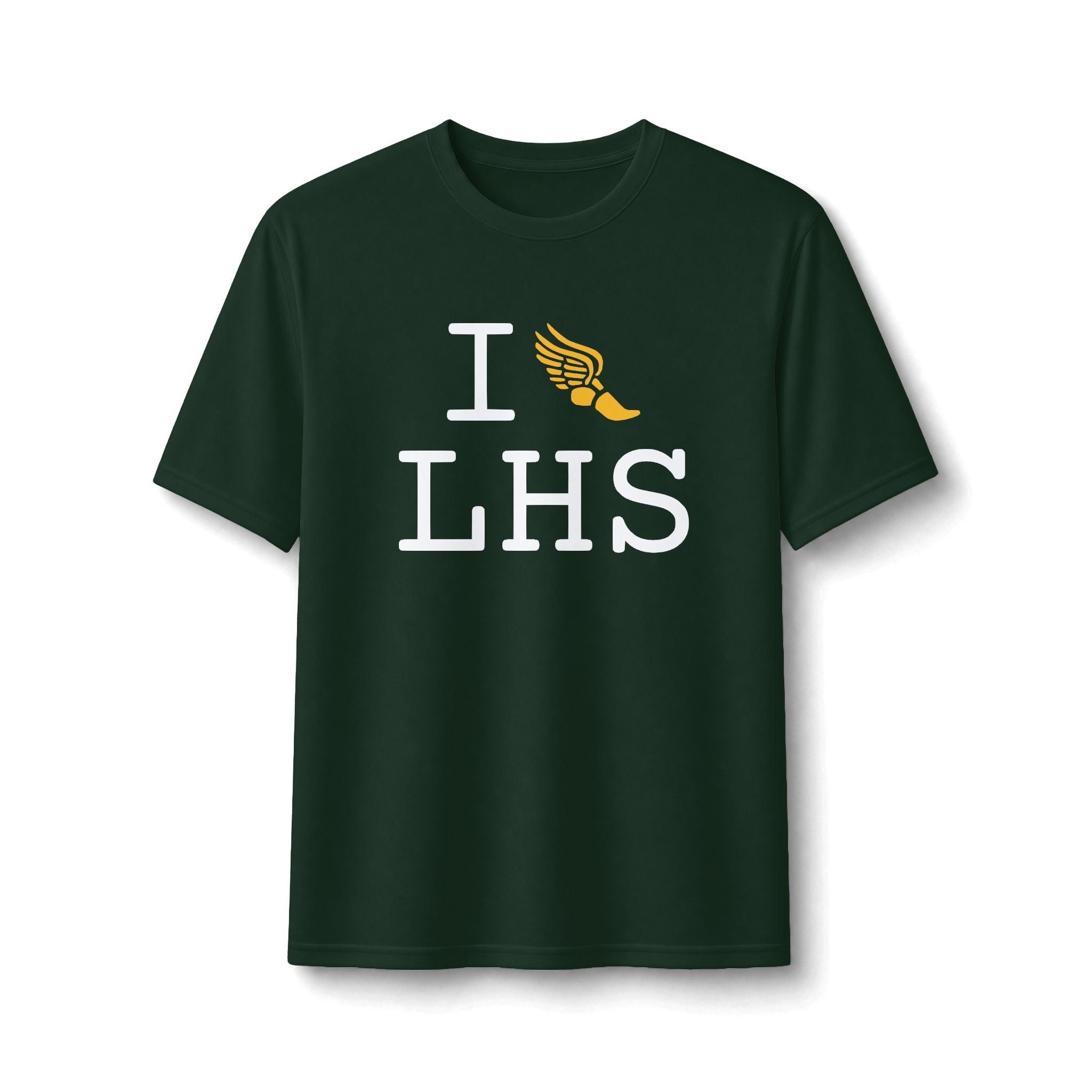 I Run ___ athletic T, yellow logo