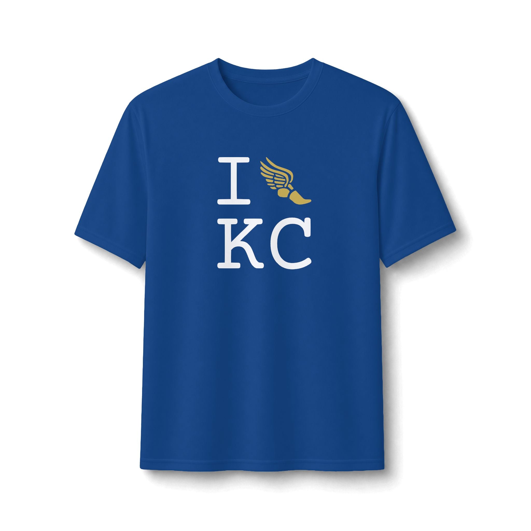 I Run ___ athletic T, gold logo