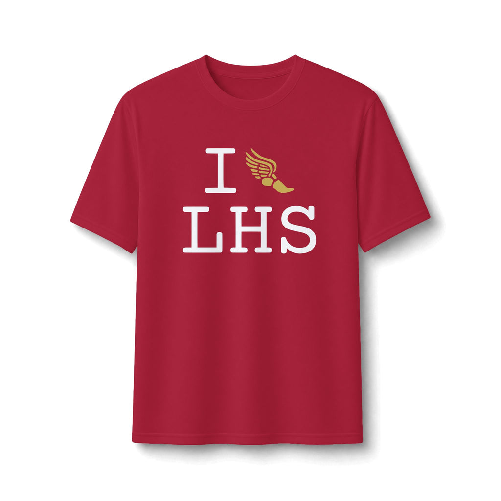 I Run ___ athletic T, gold logo