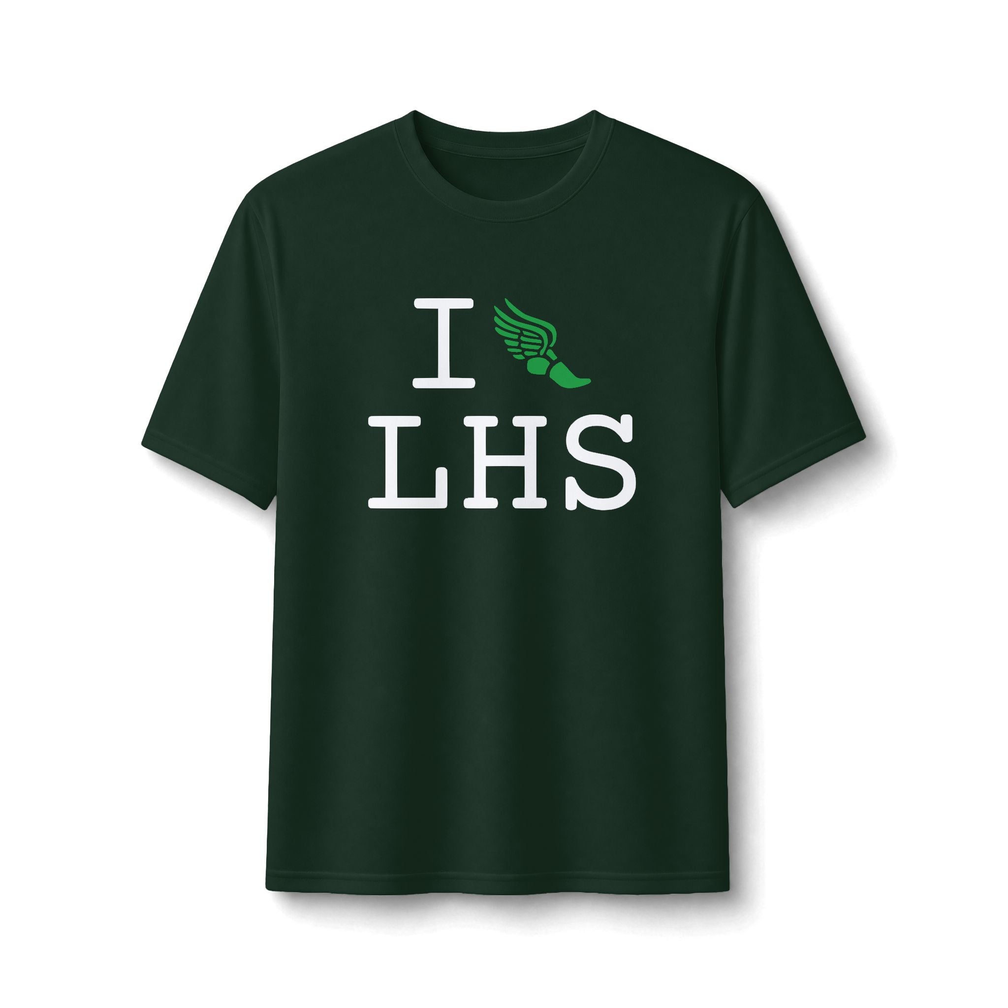 I Run ___ athletic T, green logo