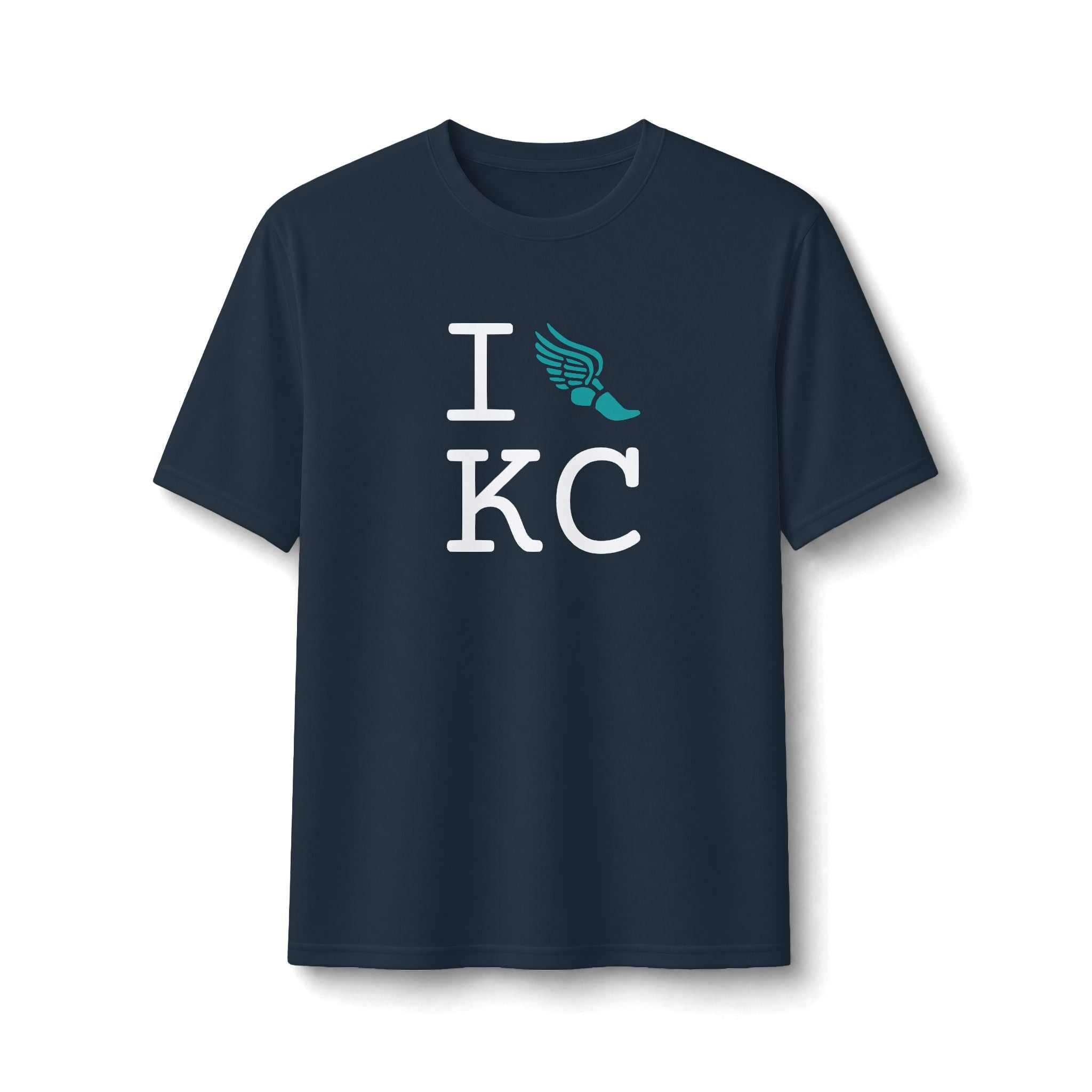 I Run ___ athletic T, teal logo