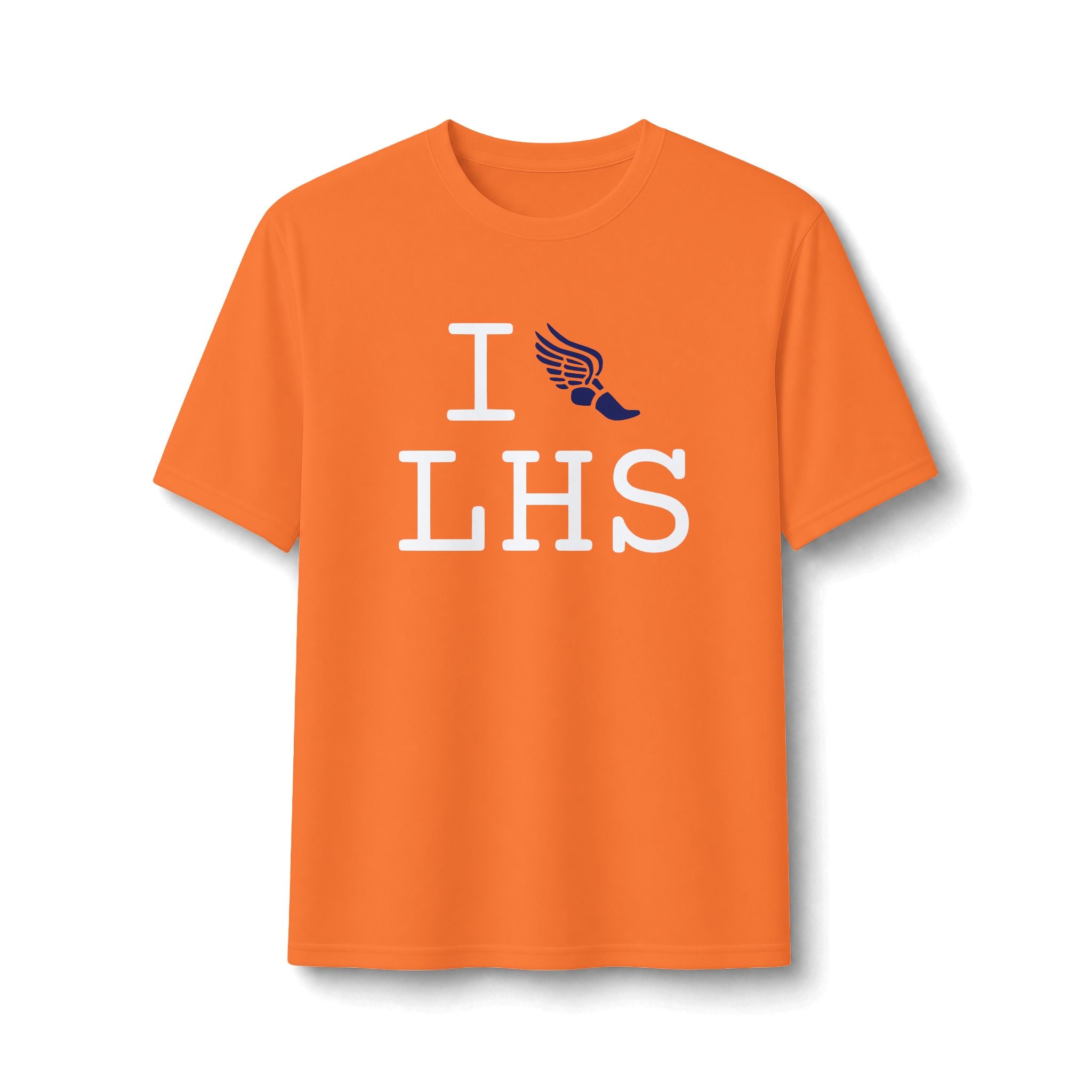 I Run ___ athletic T, navy logo