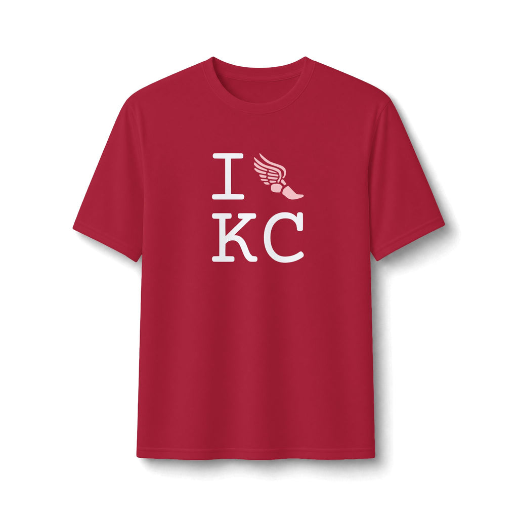 I Run ___ athletic T, pink logo