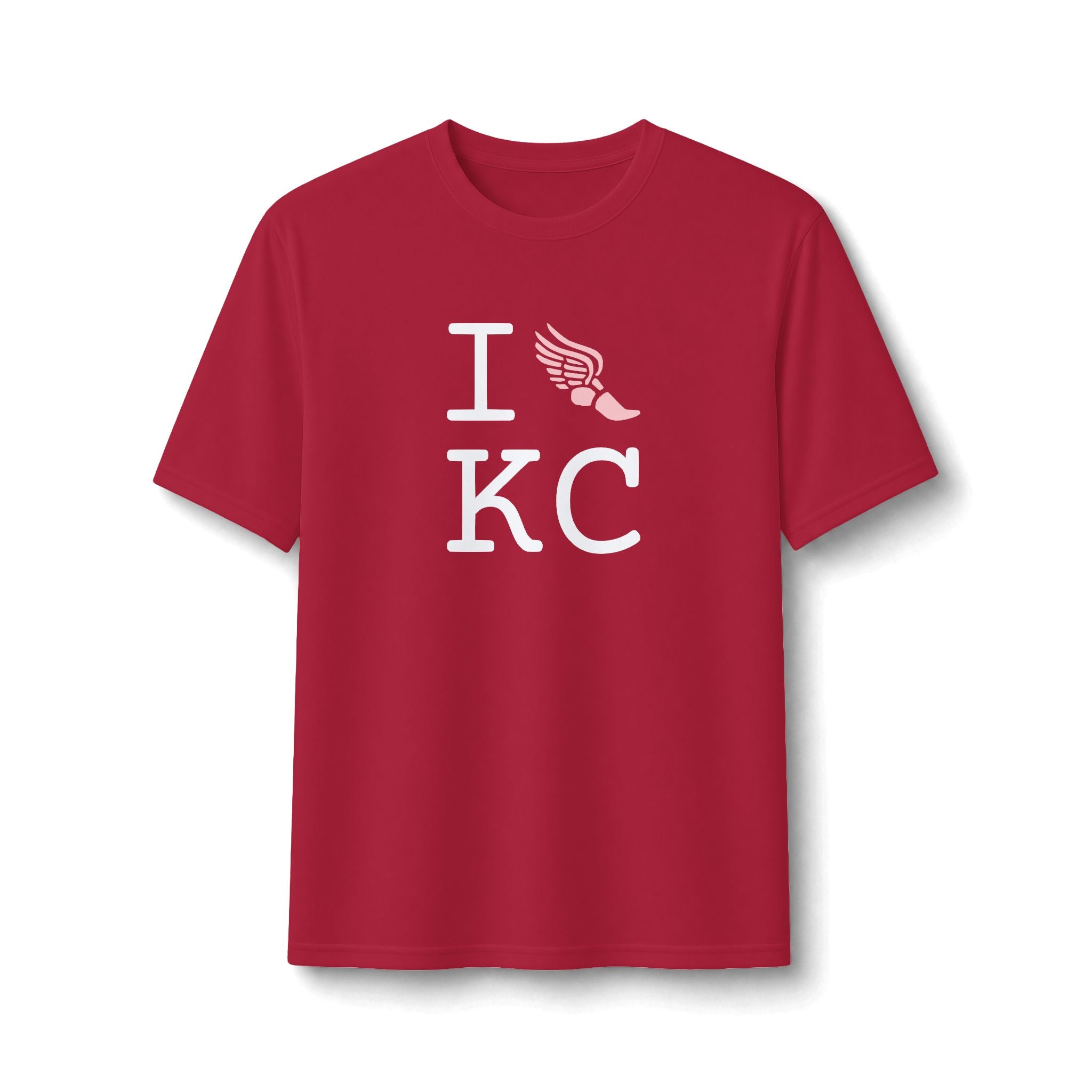 I Run ___ athletic T, pink logo