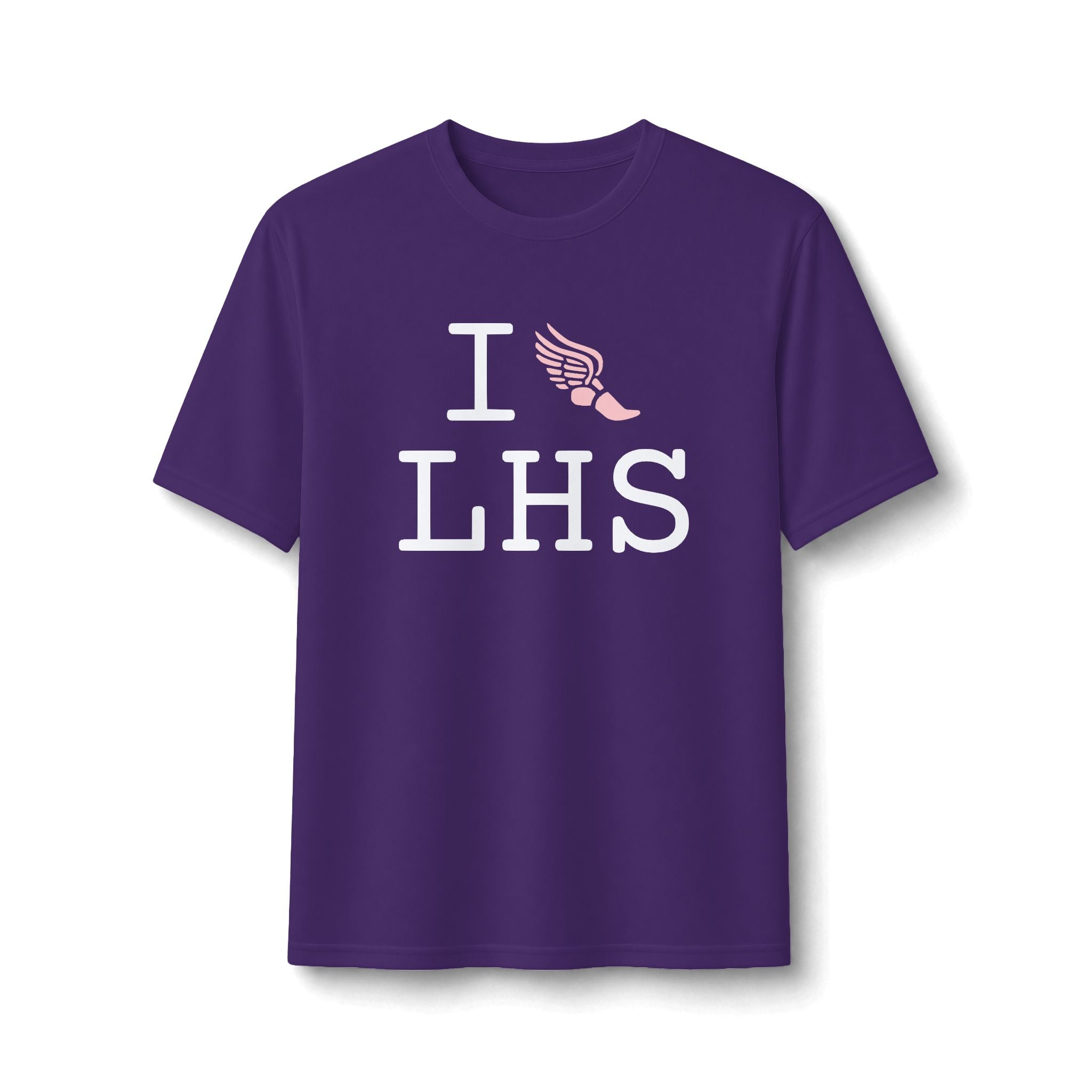 I Run ___ athletic T, pink logo