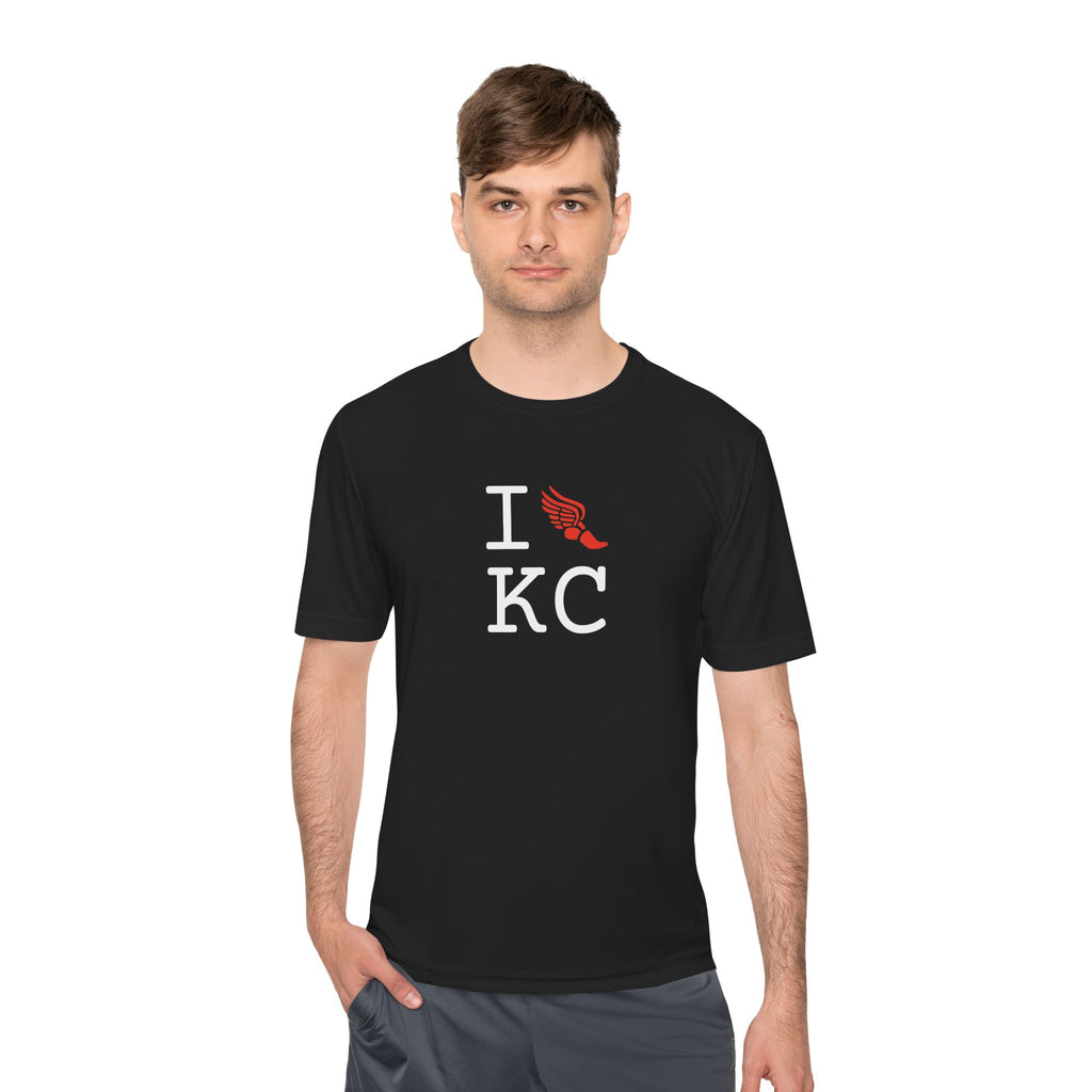 I Run athletic T, red logo