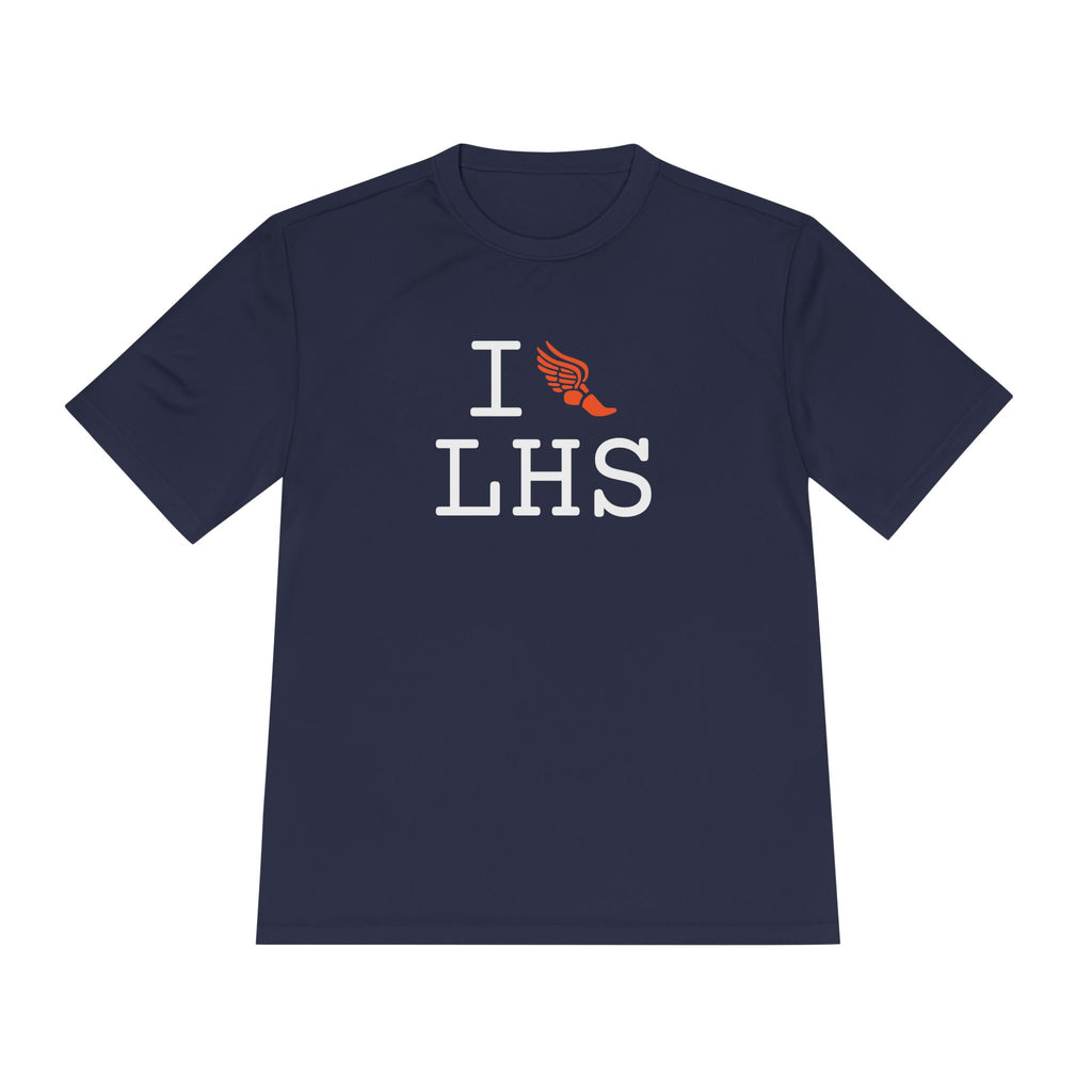 I Run athletic T, orange logo
