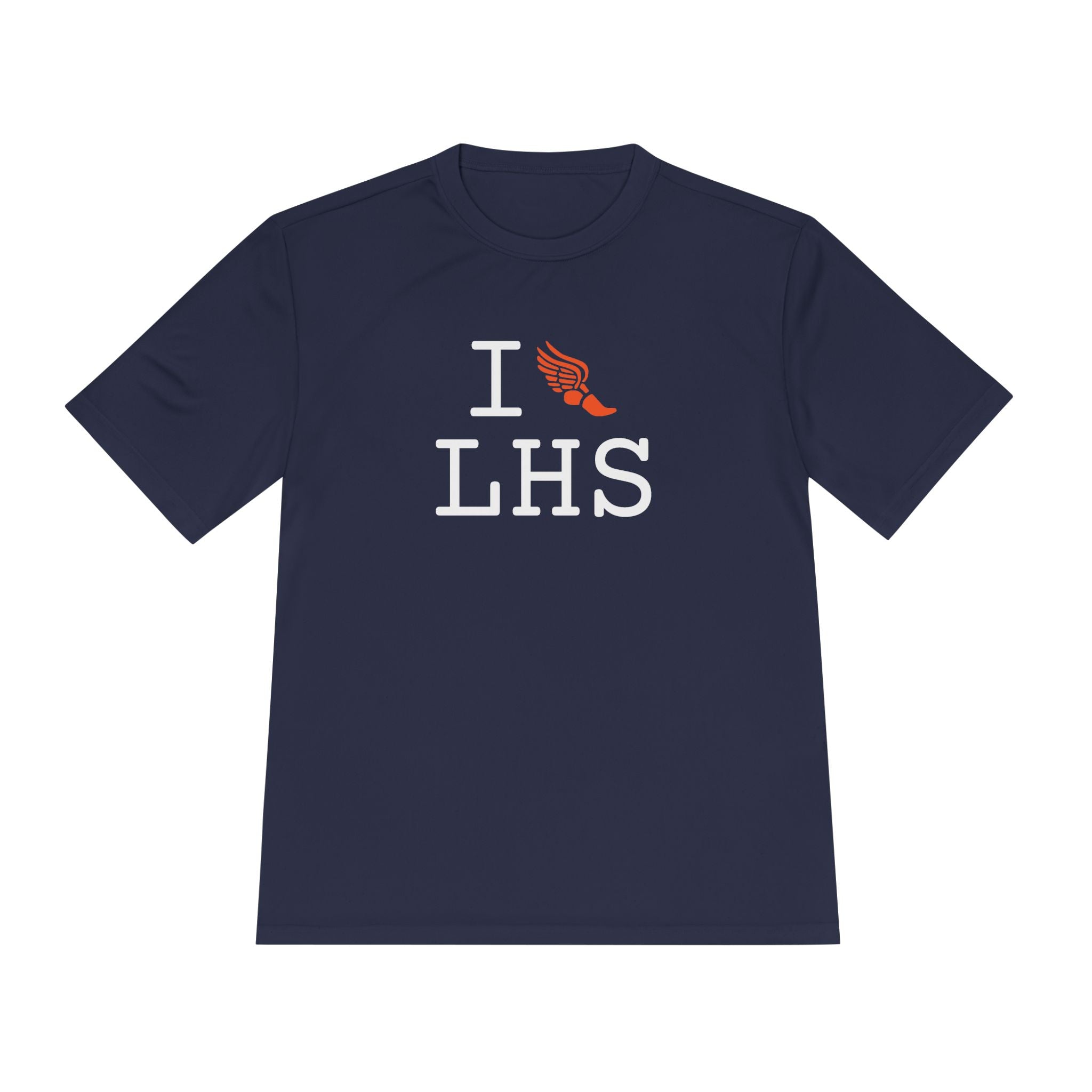 I Run athletic T, orange logo