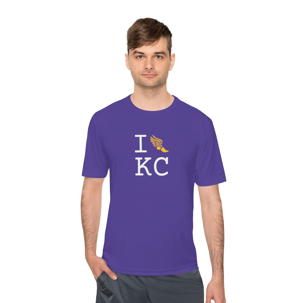 I Run athletic T, yellow logo