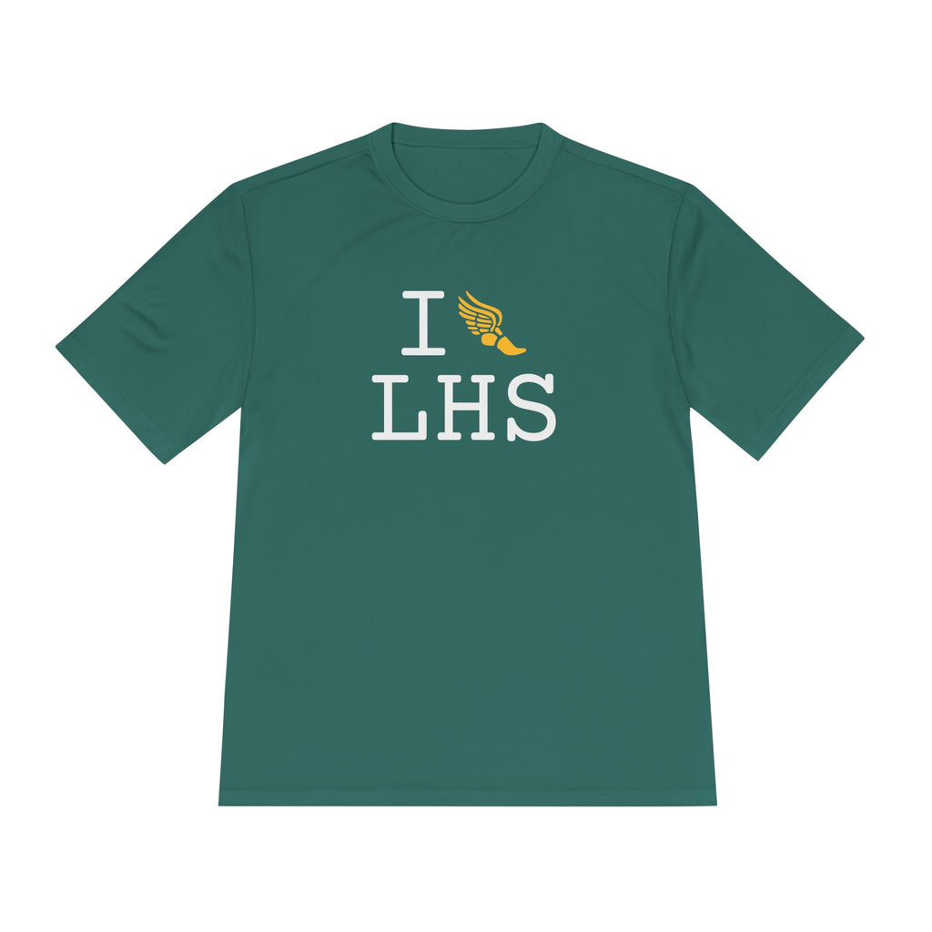 I Run athletic T, yellow logo