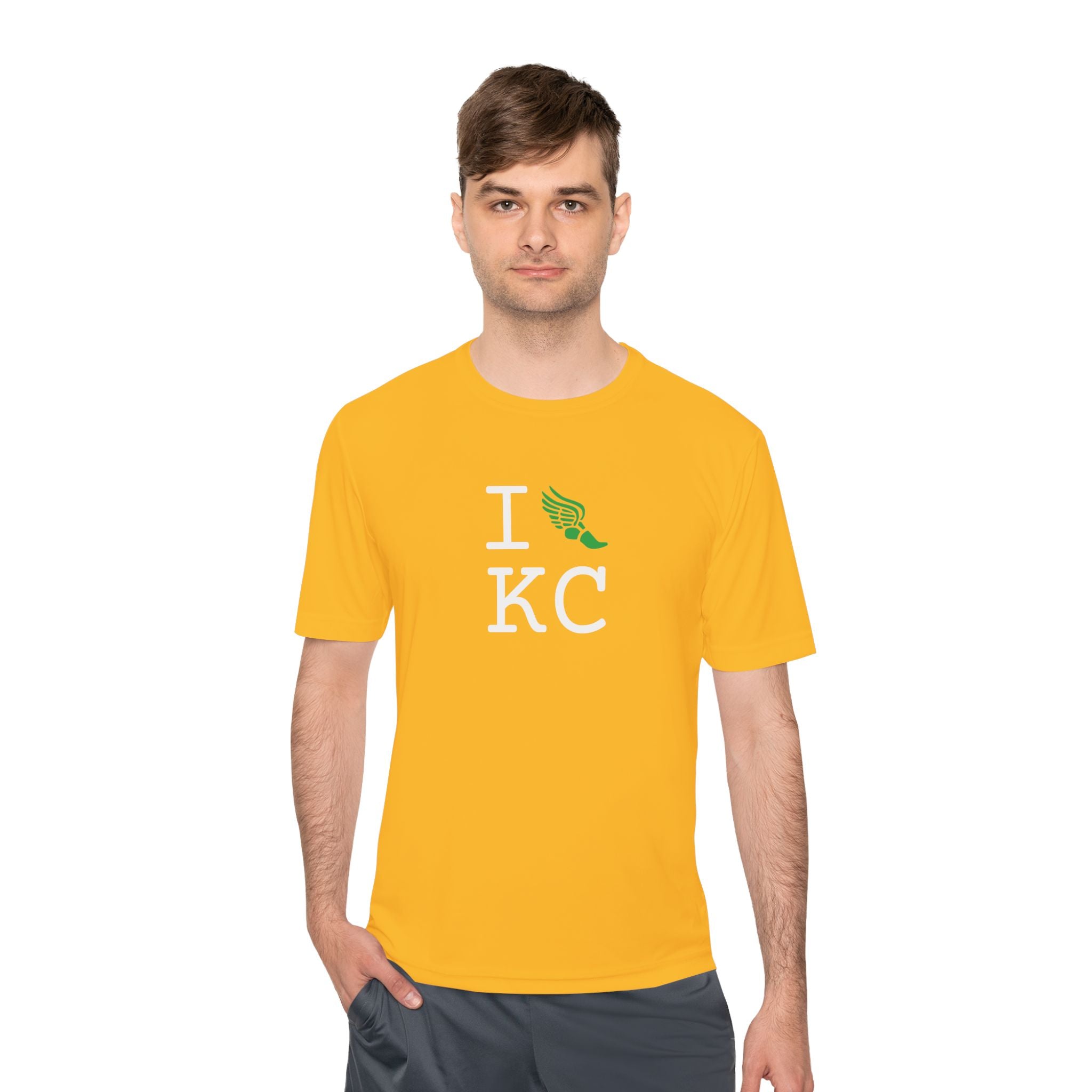 I Run athletic T, green logo