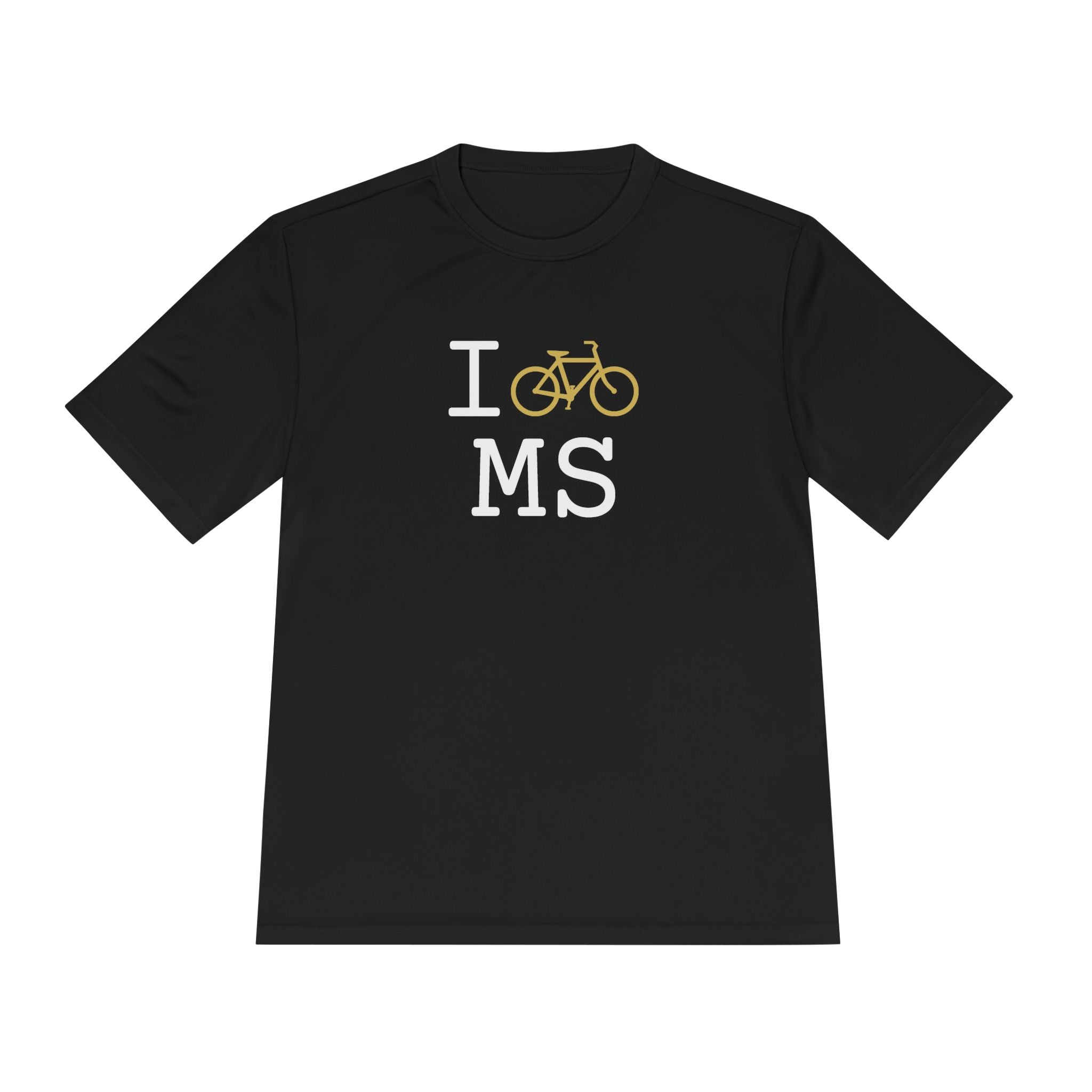 I Bike athletic T, gold bike