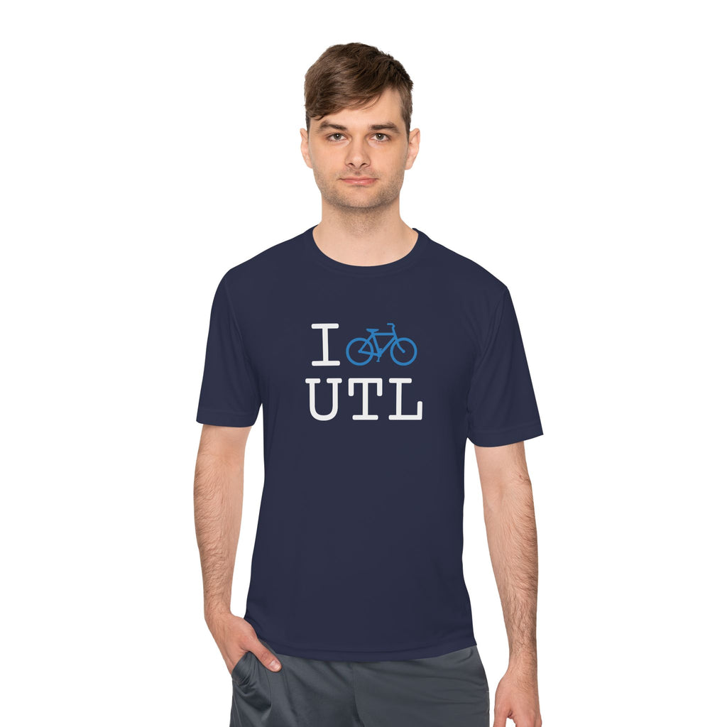 I Bike athletic T, light blue bike