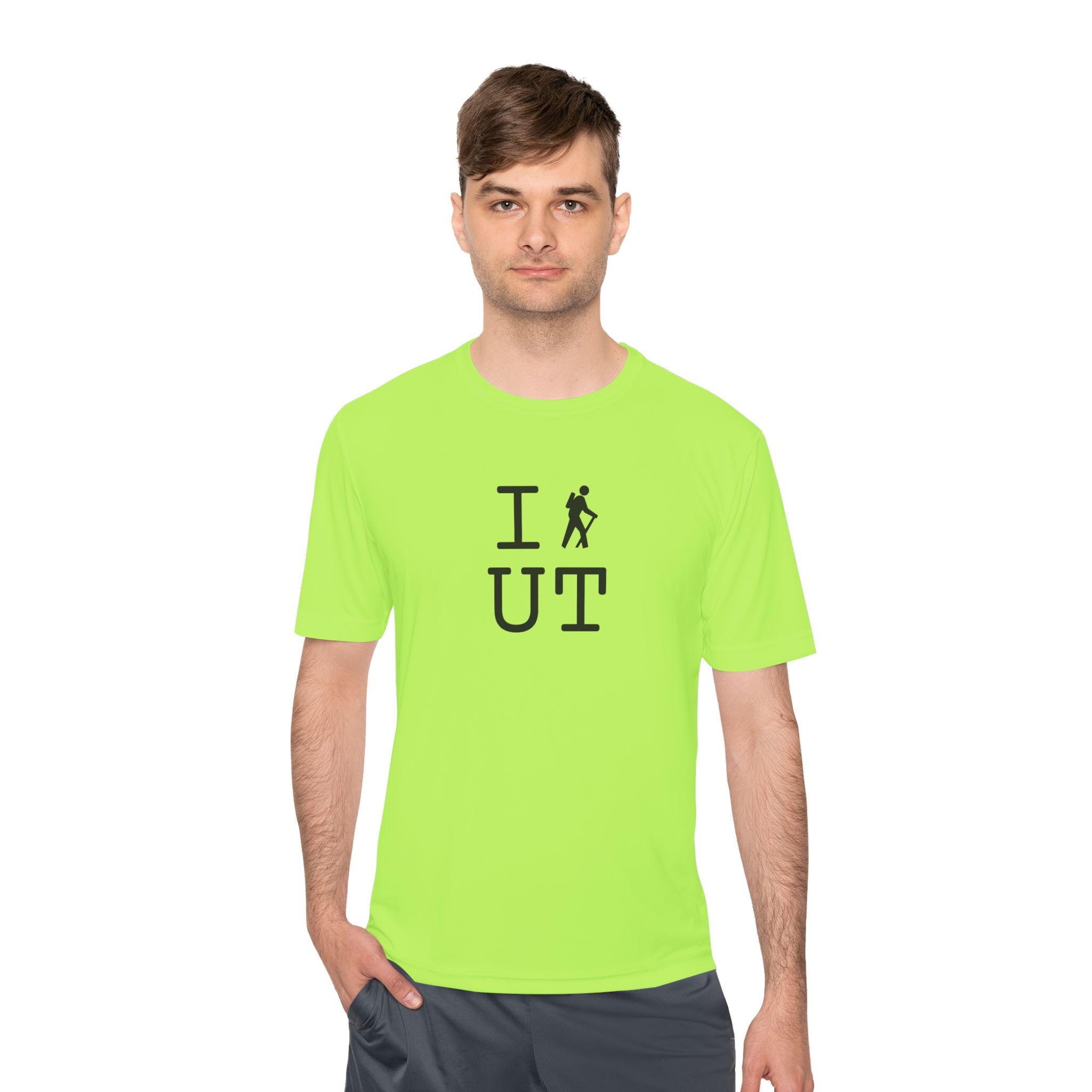 I Hike athletic T, black hiker