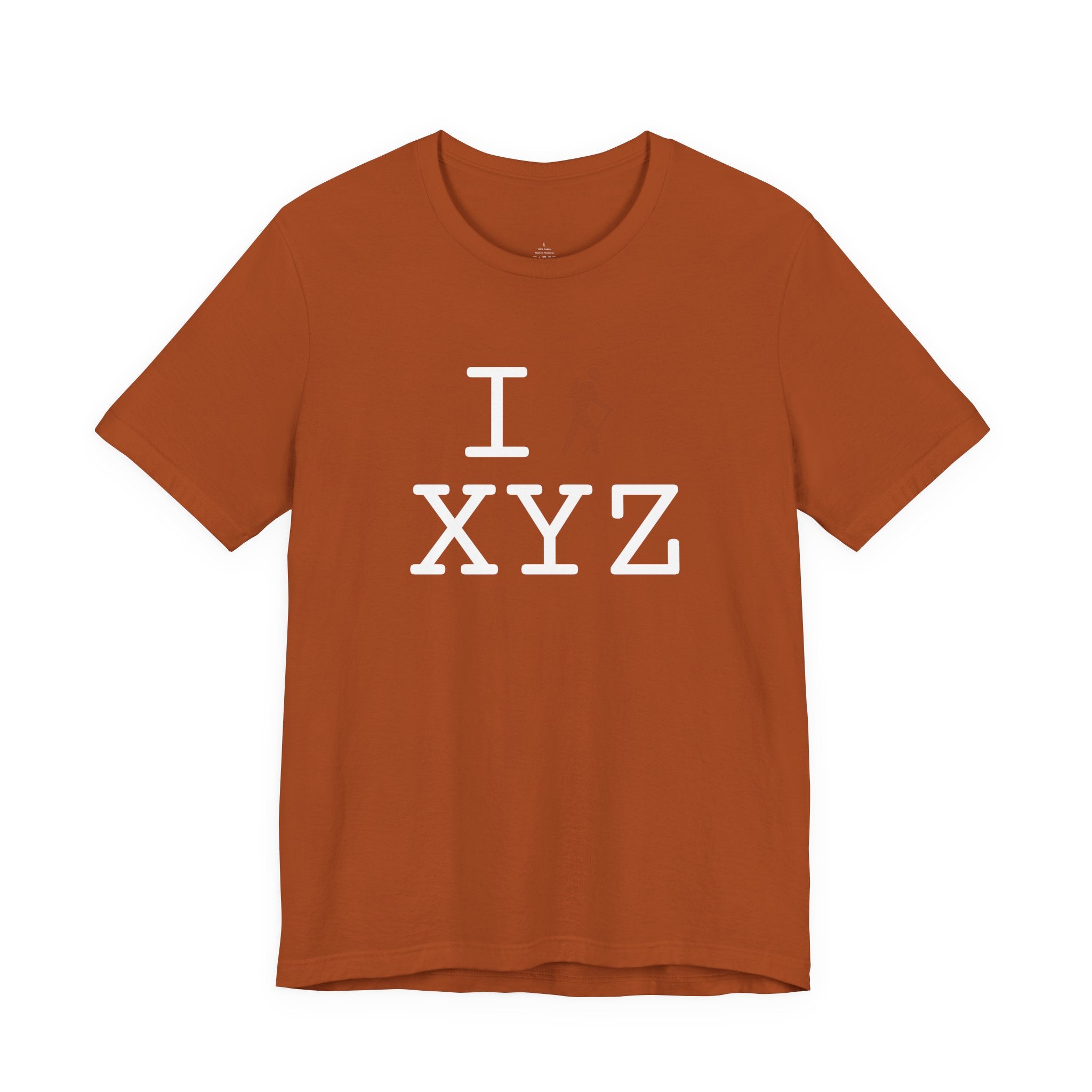 I Hike ___ unisex T, autumn hiker