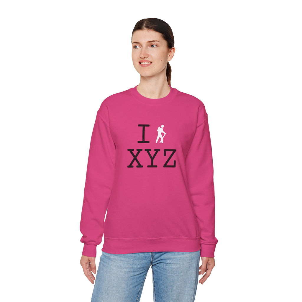 I Hike sweatshirt, white hiker