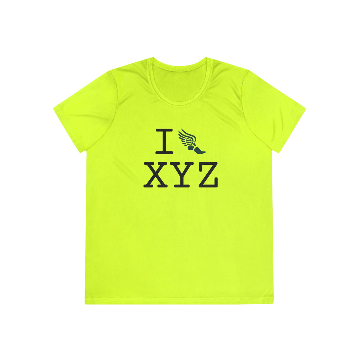 I Run women's athletic T, dark green
