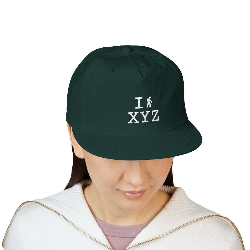 I Hike athletic hat, white hiker