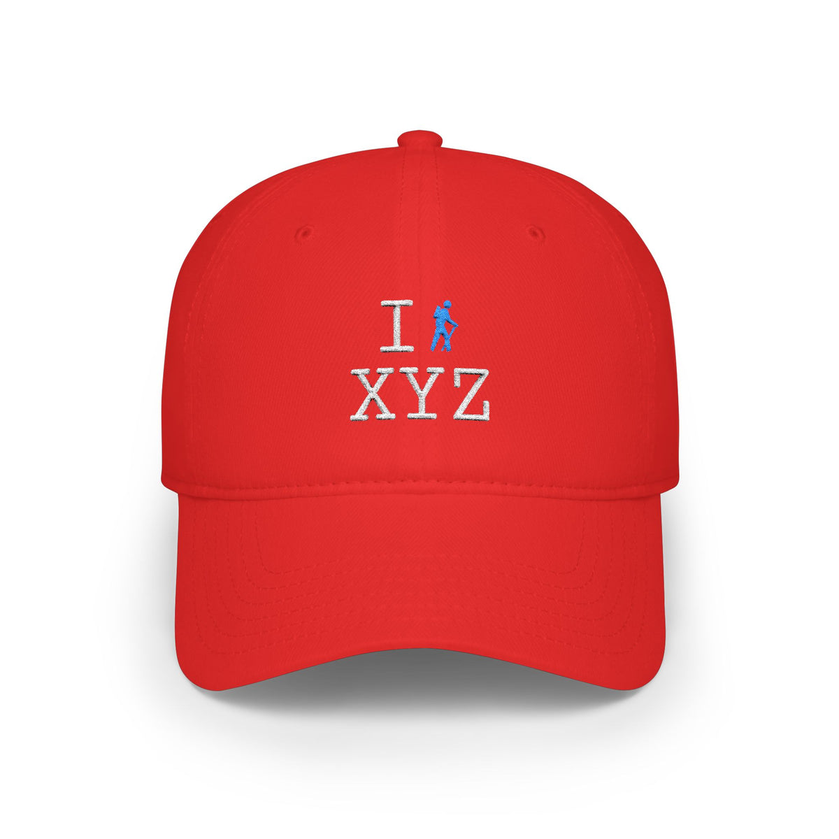 I Hike baseball cap, light blue hiker