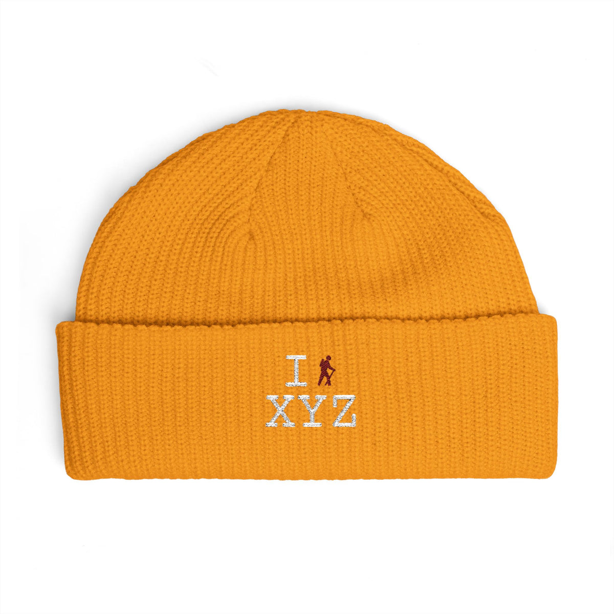I Hike beanie, maroon hiker