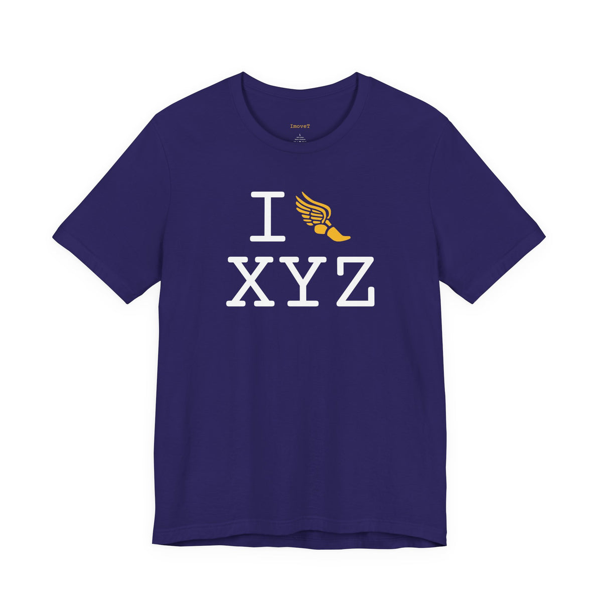 I Run unisex T, yellow logo
