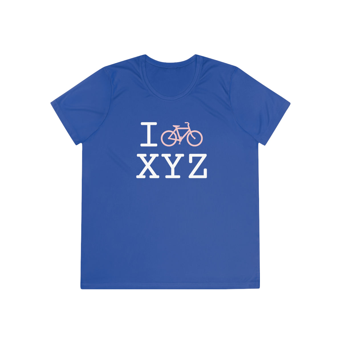 I Bike women's athletic T, pink bike