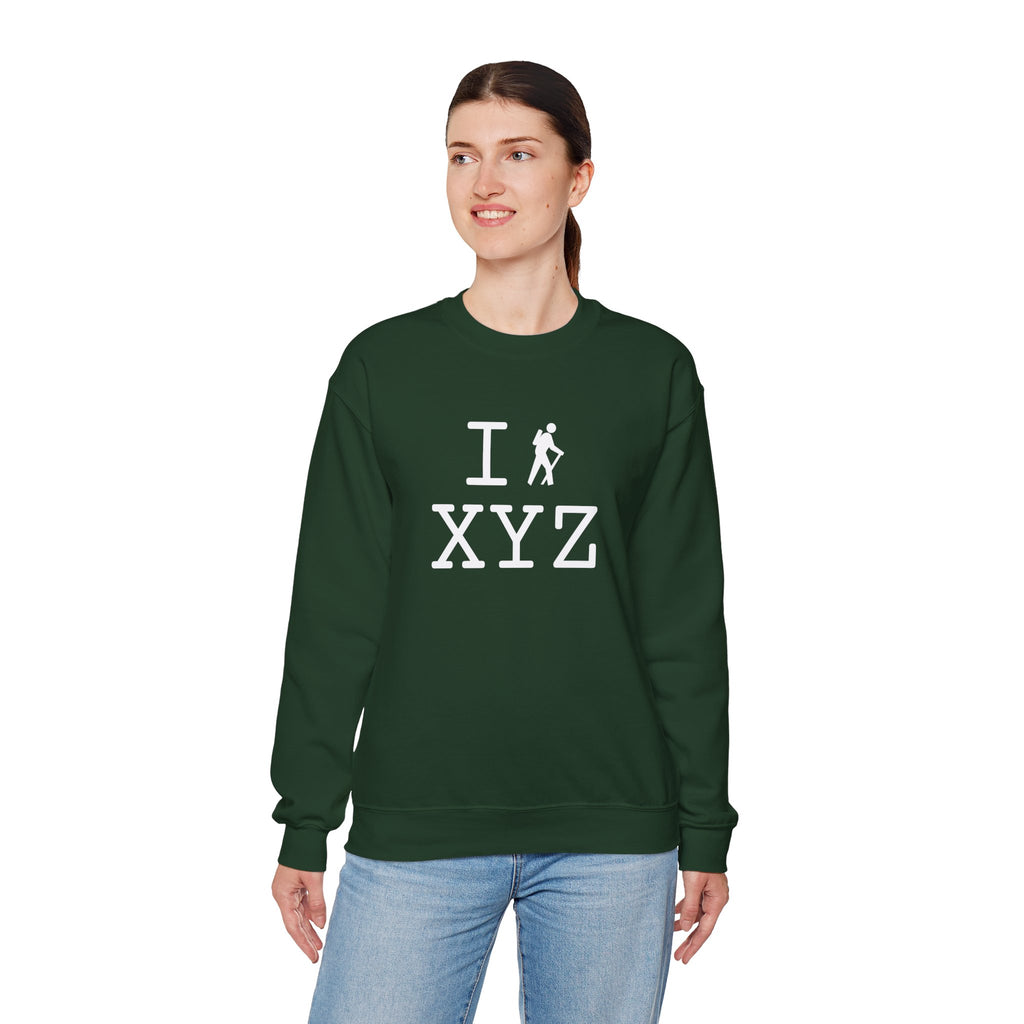 I Hike sweatshirt, white hiker