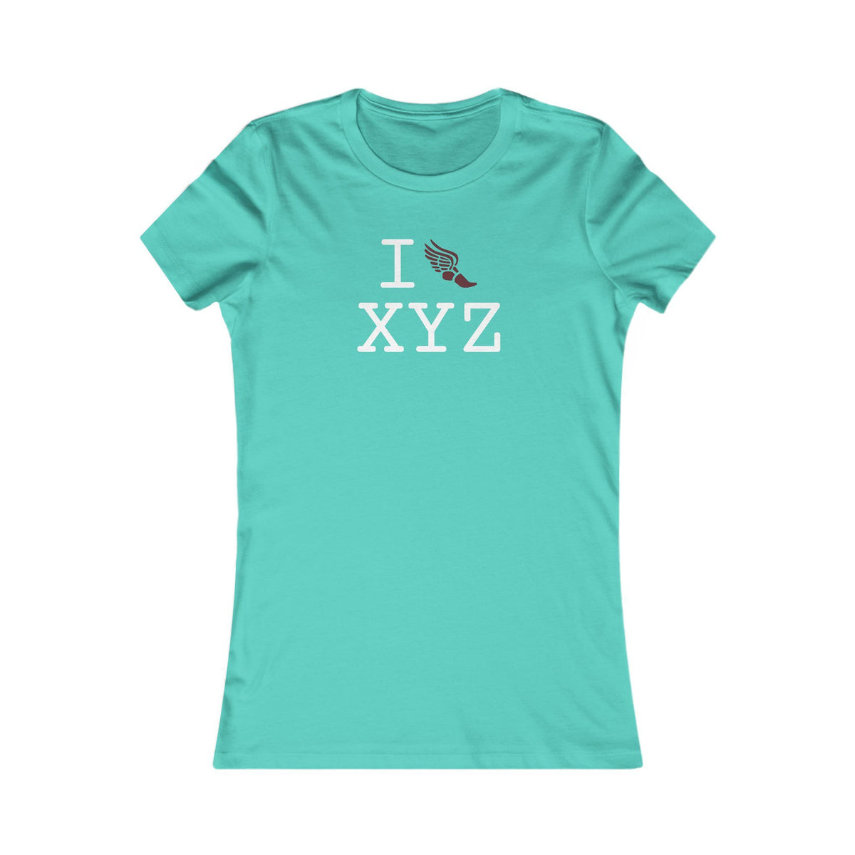 I Run women's T, maroon logo