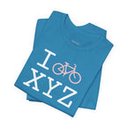 I Bike unisex T, pink bike