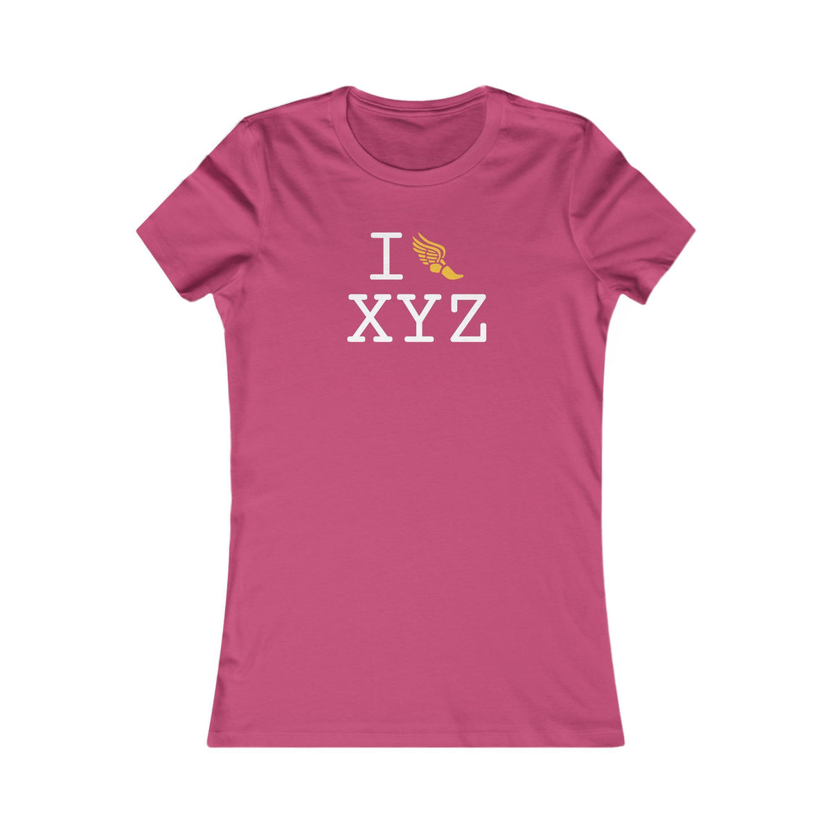I Run women's T, yellow logo