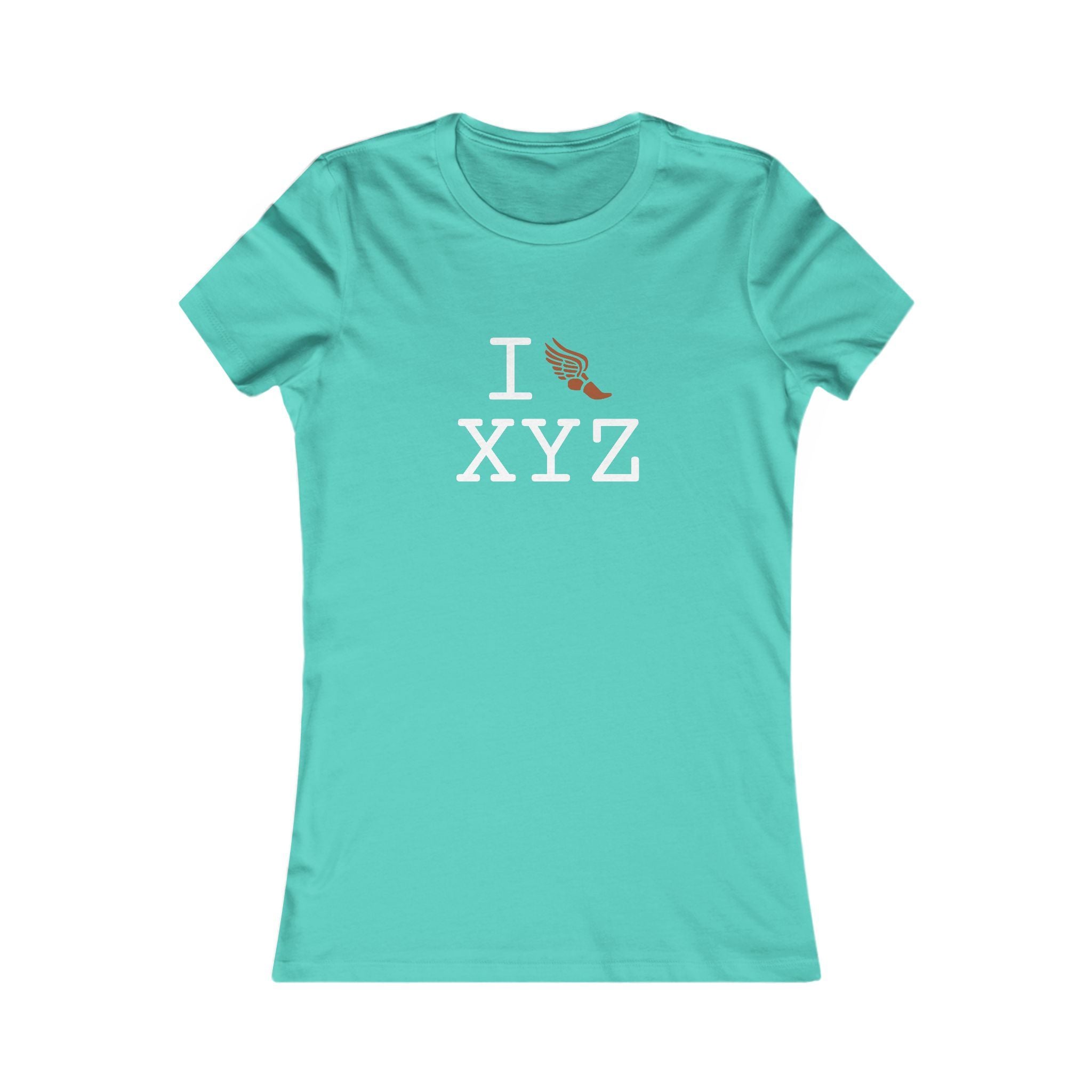 I Run ___ women's T, autumn logo