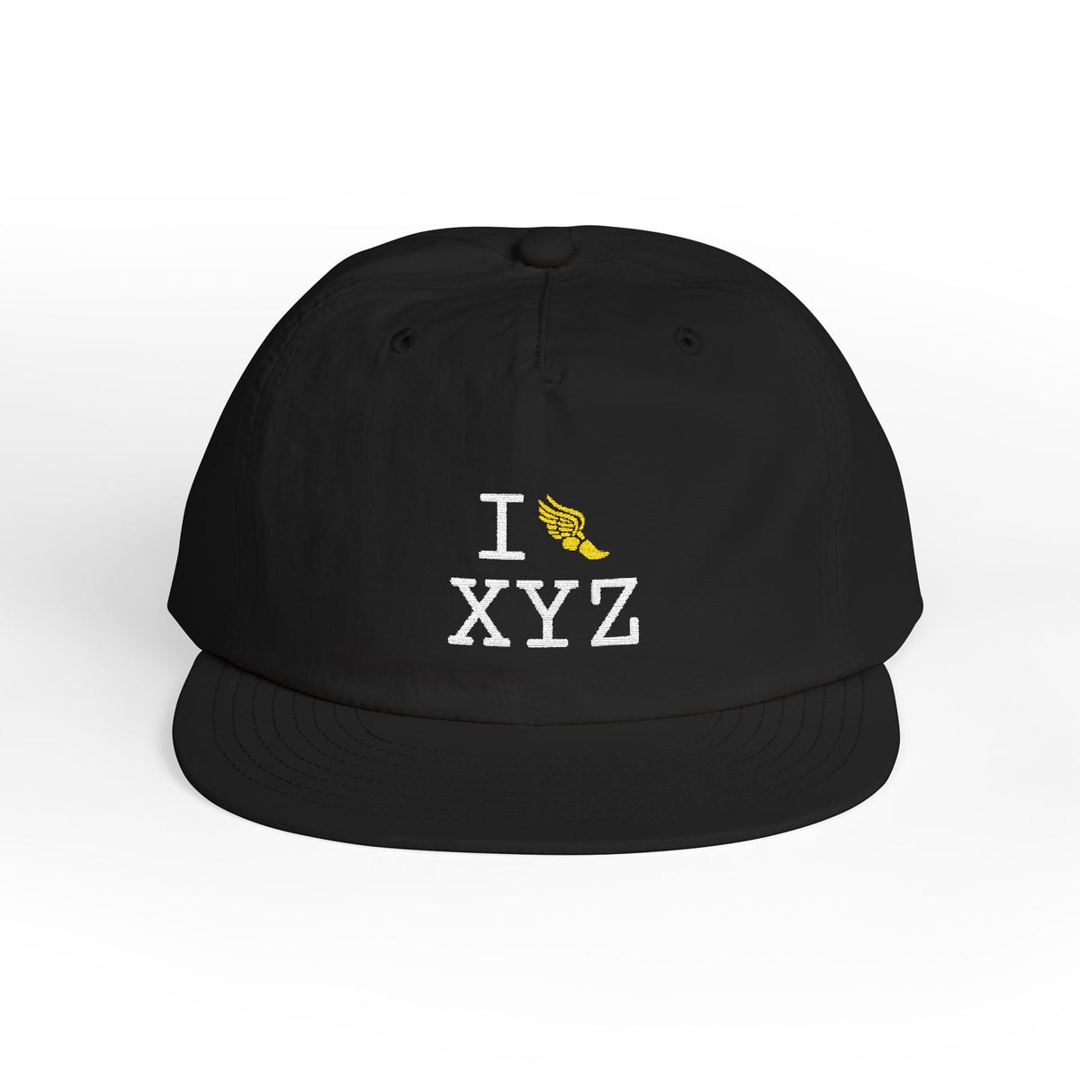 I Run athletic hat, yellow logo