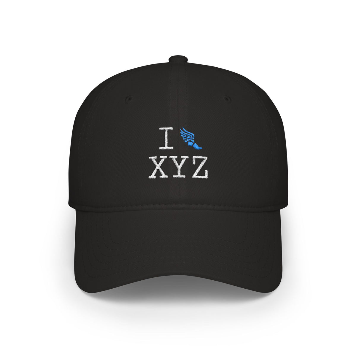 I Run baseball cap, light blue logo