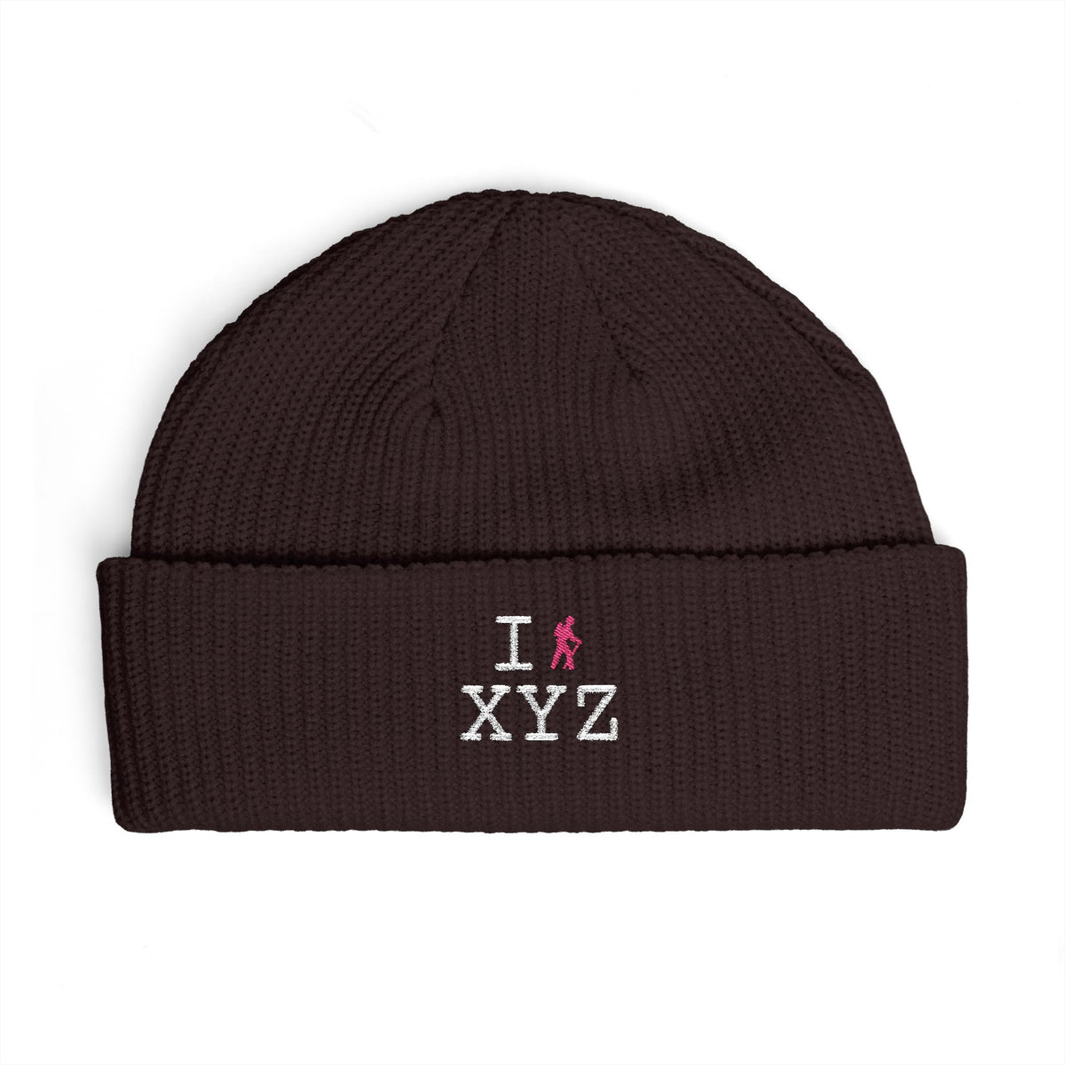 I Hike beanie, pink hiker
