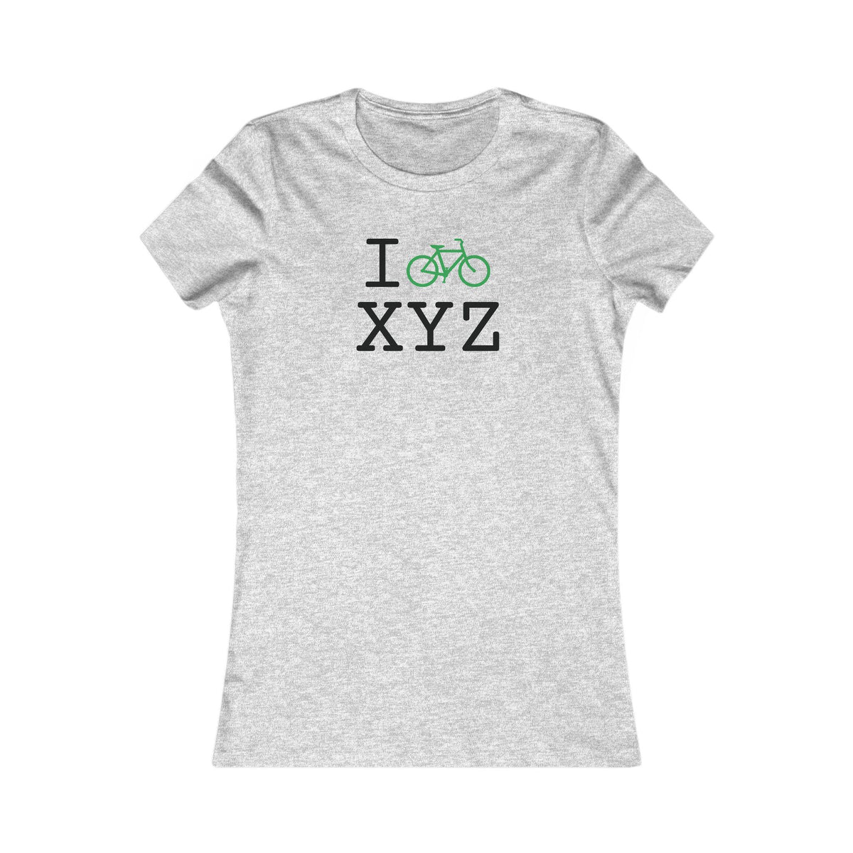 I Bike women's T, green bike