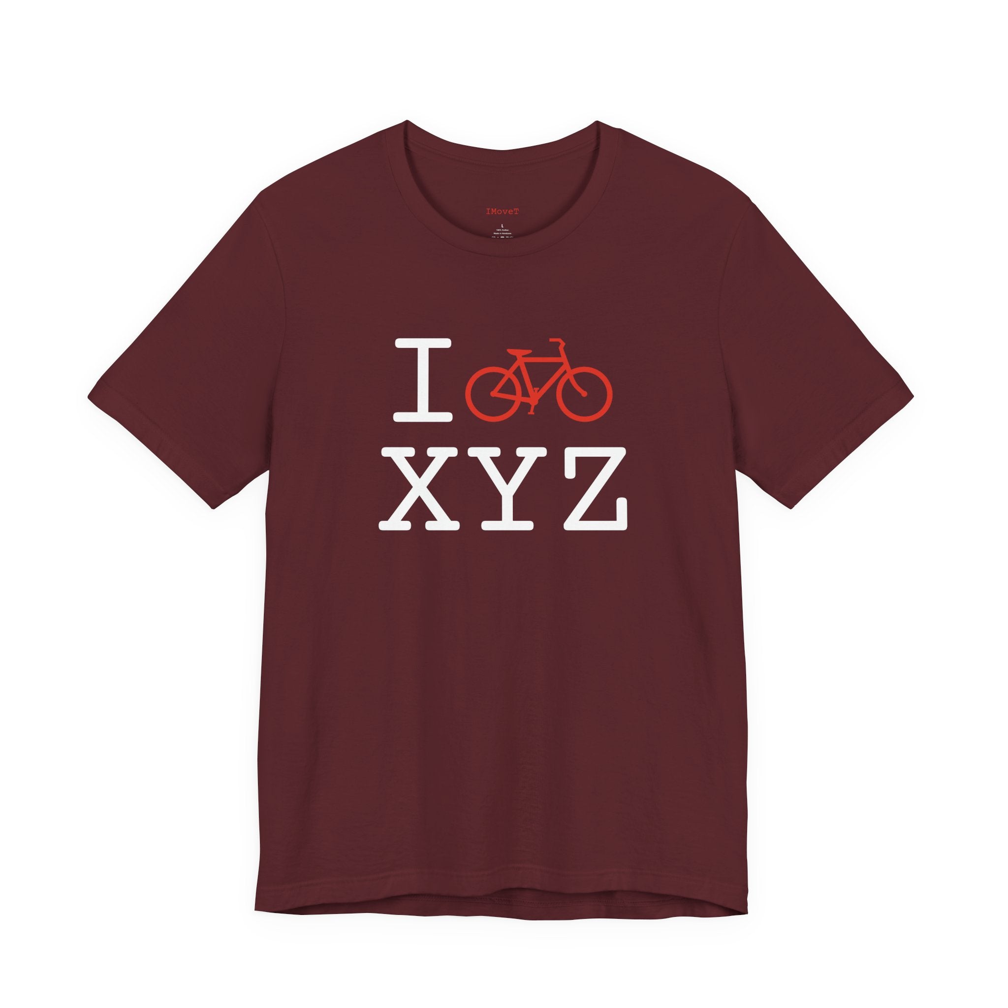 I Bike ___ unisex T, red bike