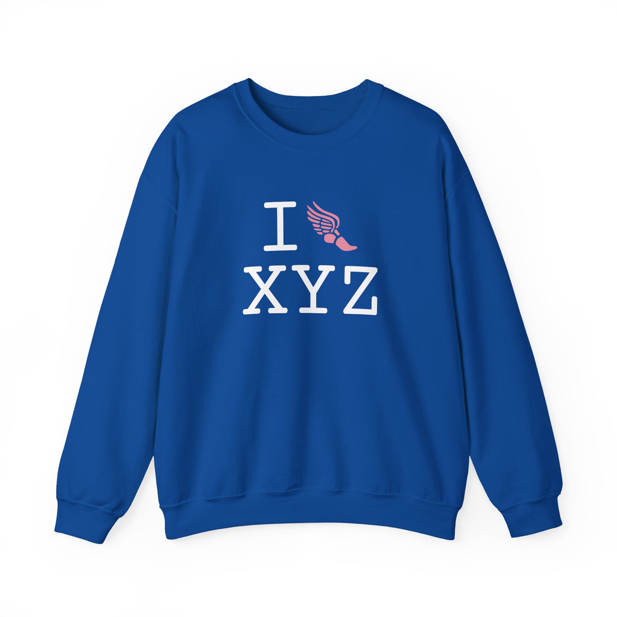 I Run sweatshirt, pink logo