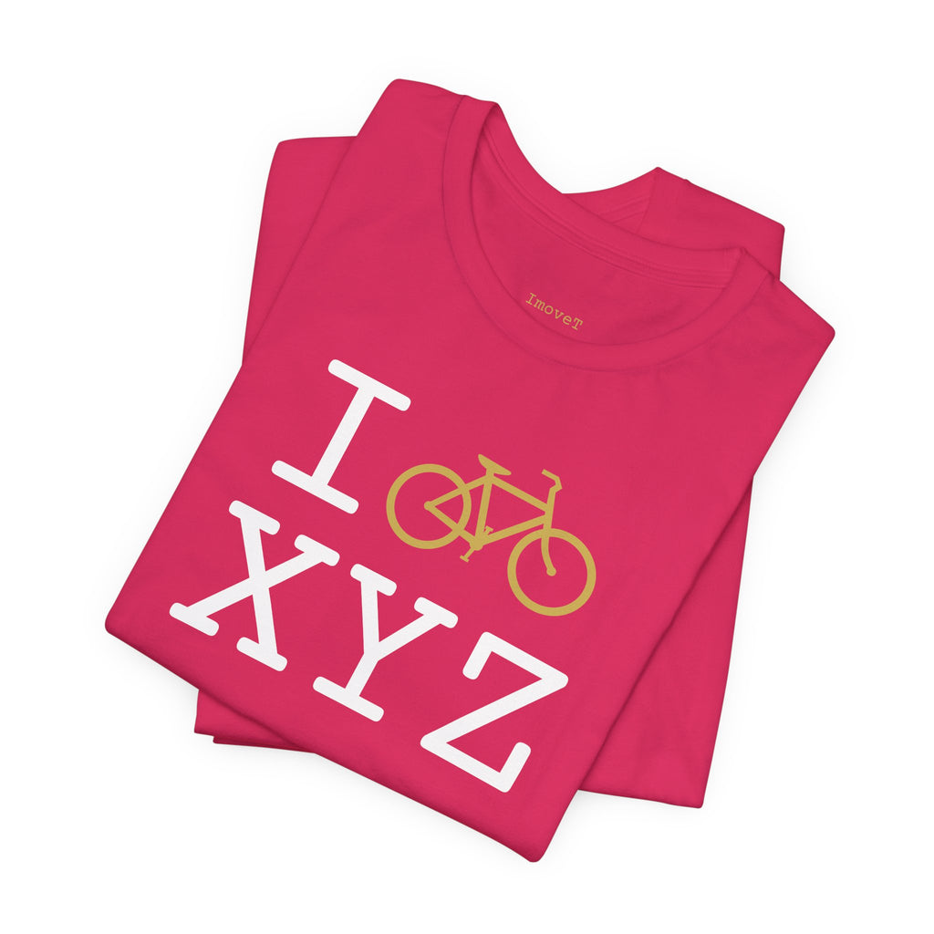 I Bike unisex T, gold bike