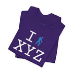 I Hike unisex T, light blue hiker