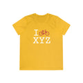 I Bike women's athletic T, crimson bike