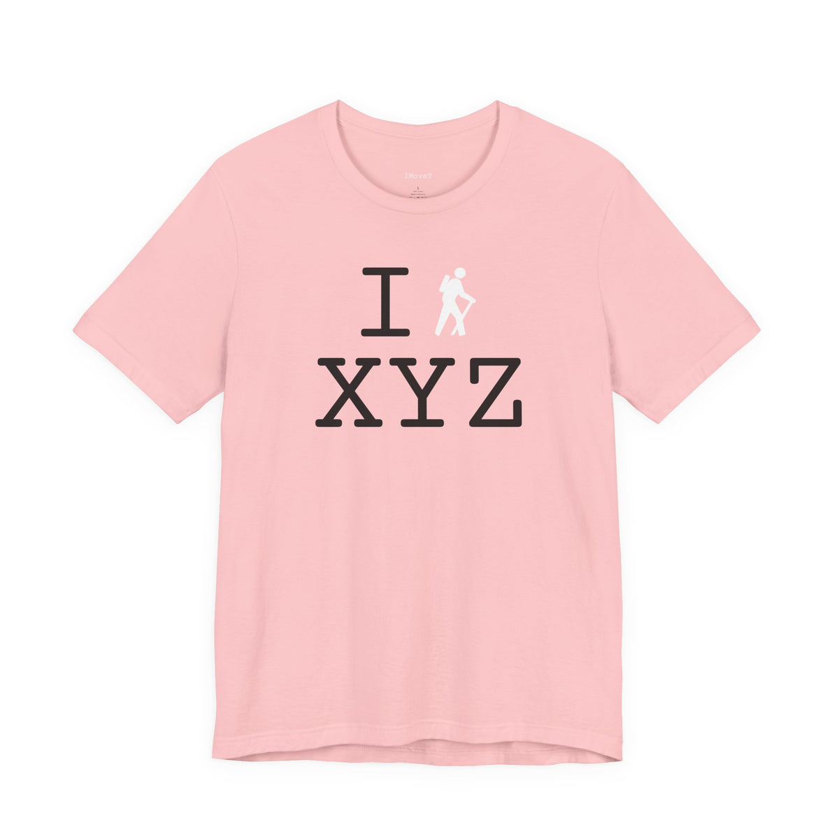 I Hike unisex T, white hiker