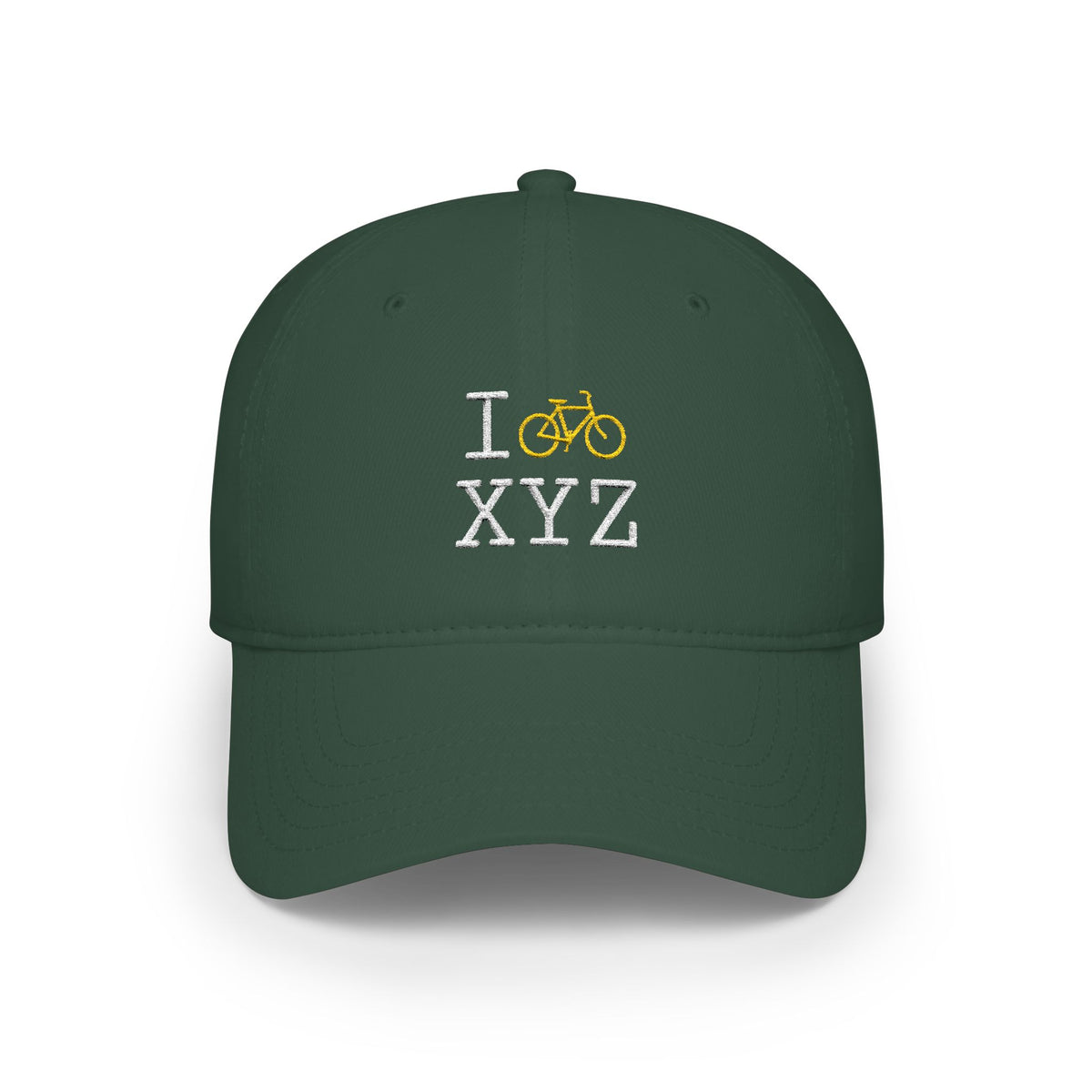 I Bike baseball cap, yellow bike