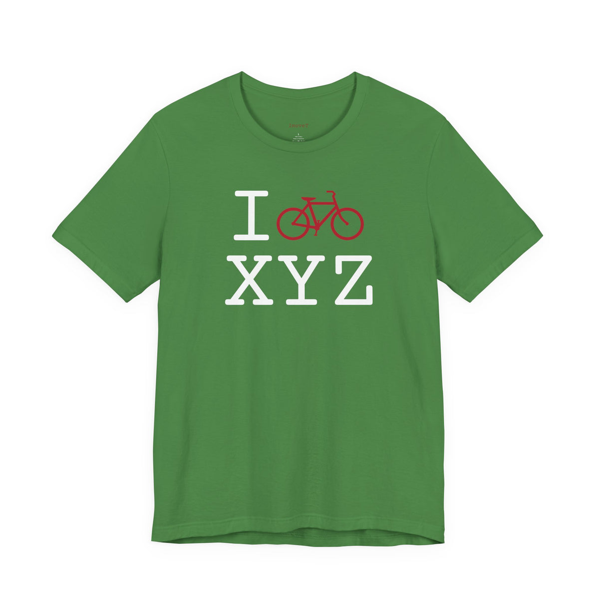 I Bike unisex T, crimson bike