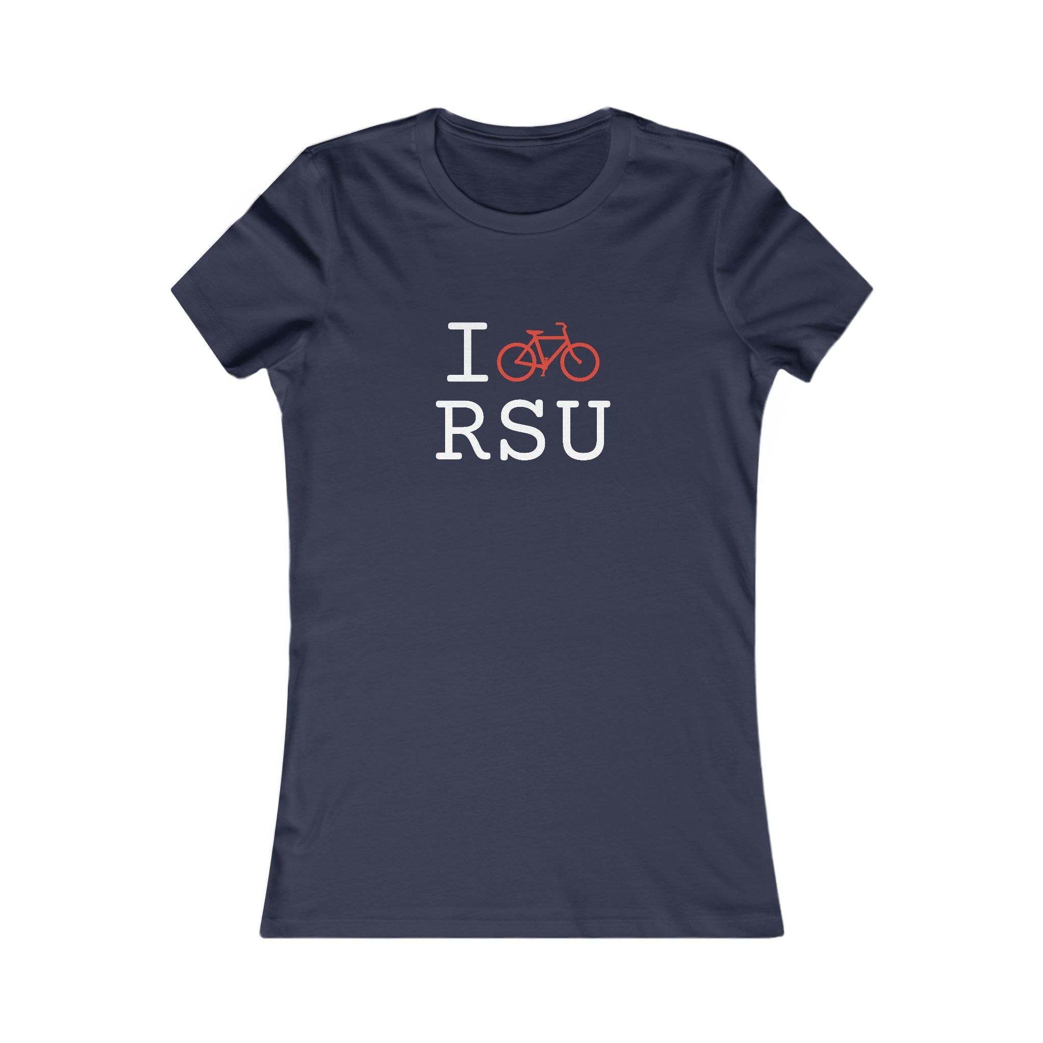 "I Bike ___" women's T, red bike