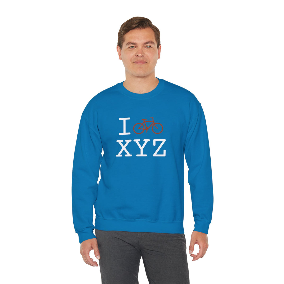 I Bike sweatshirt, dark orange bike
