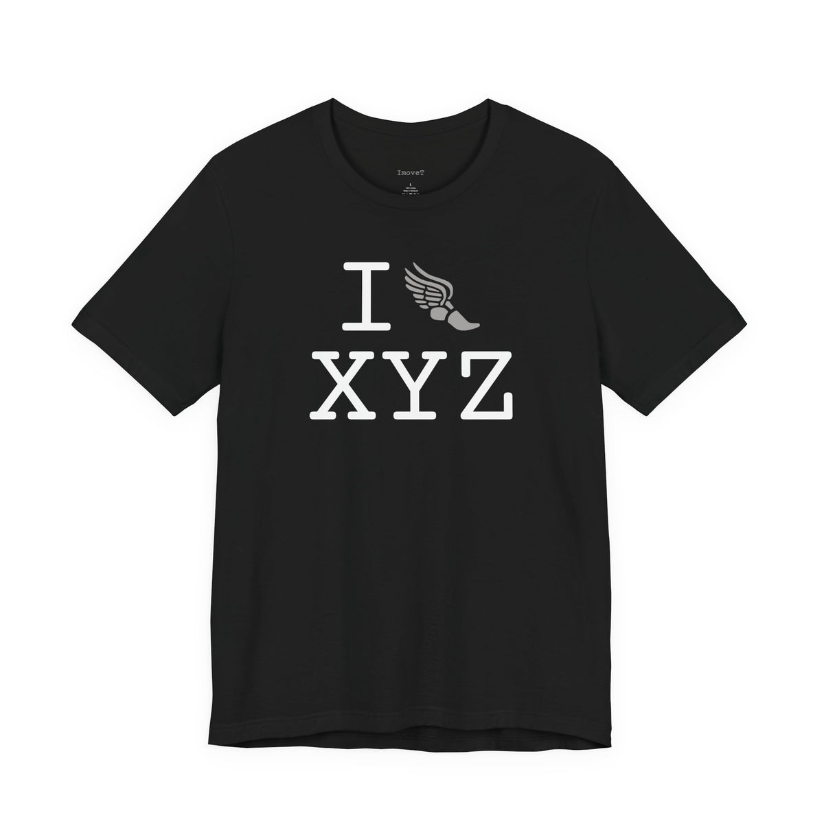 I Run unisex T, grey logo