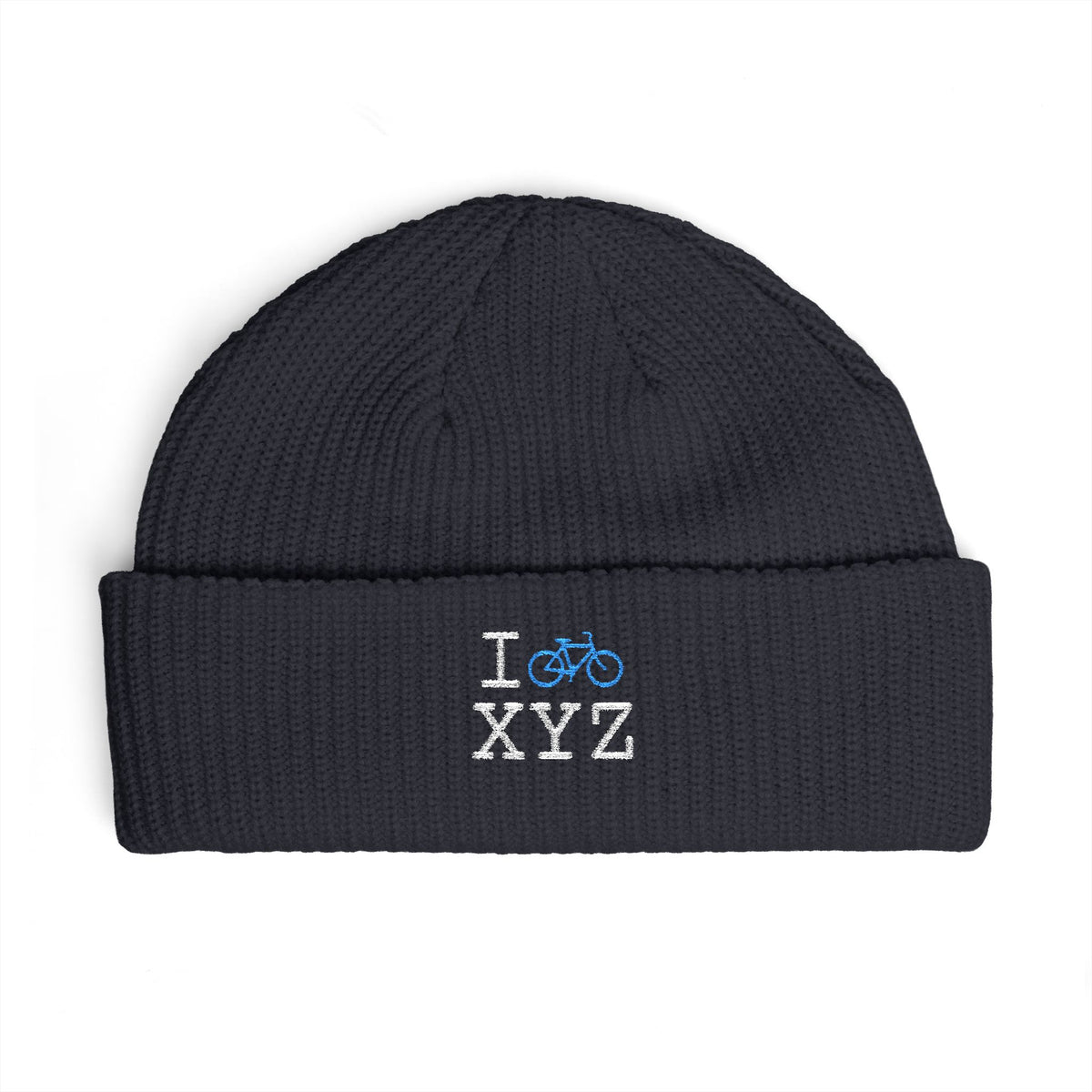 I Bike beanie, light blue bike