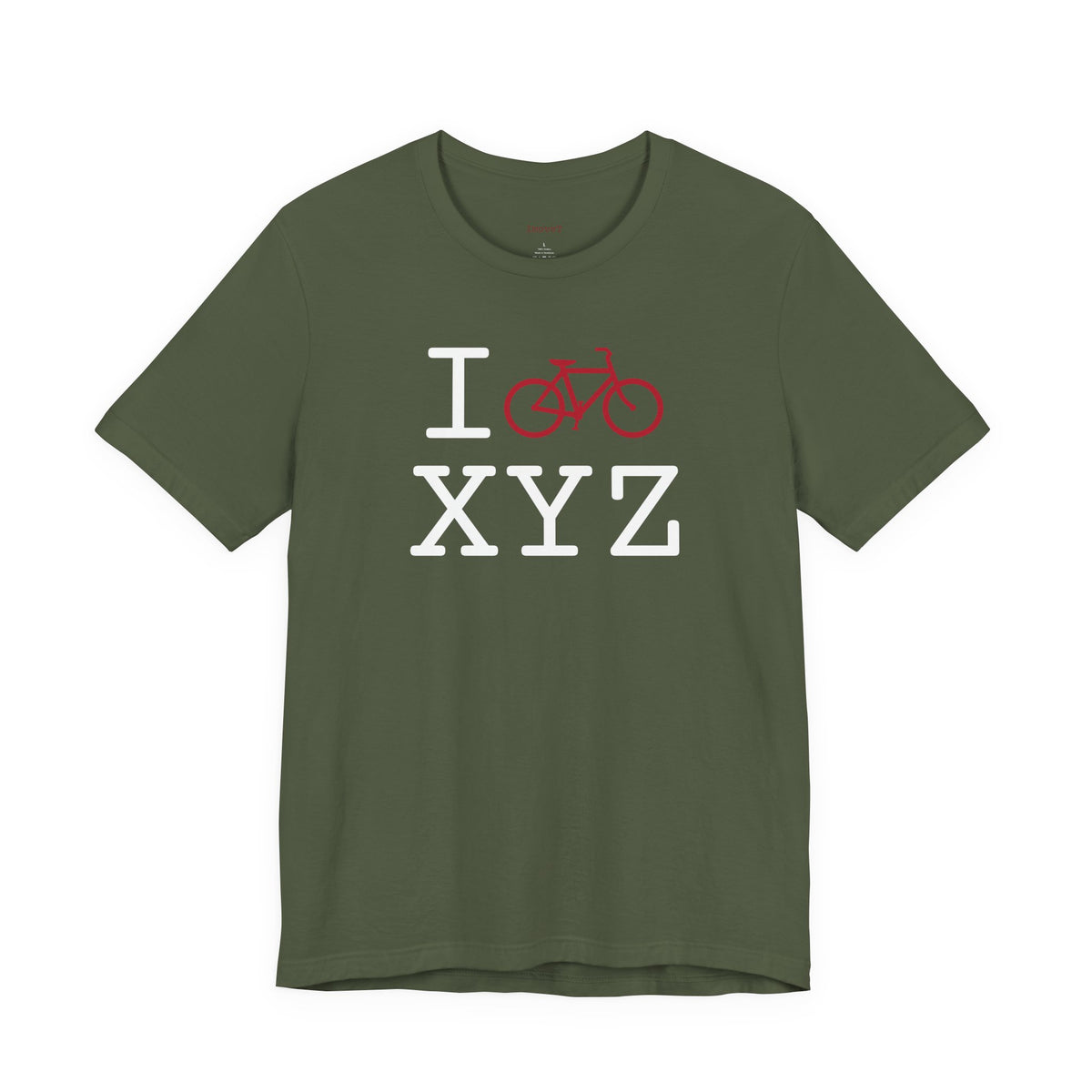 I Bike unisex T, crimson bike