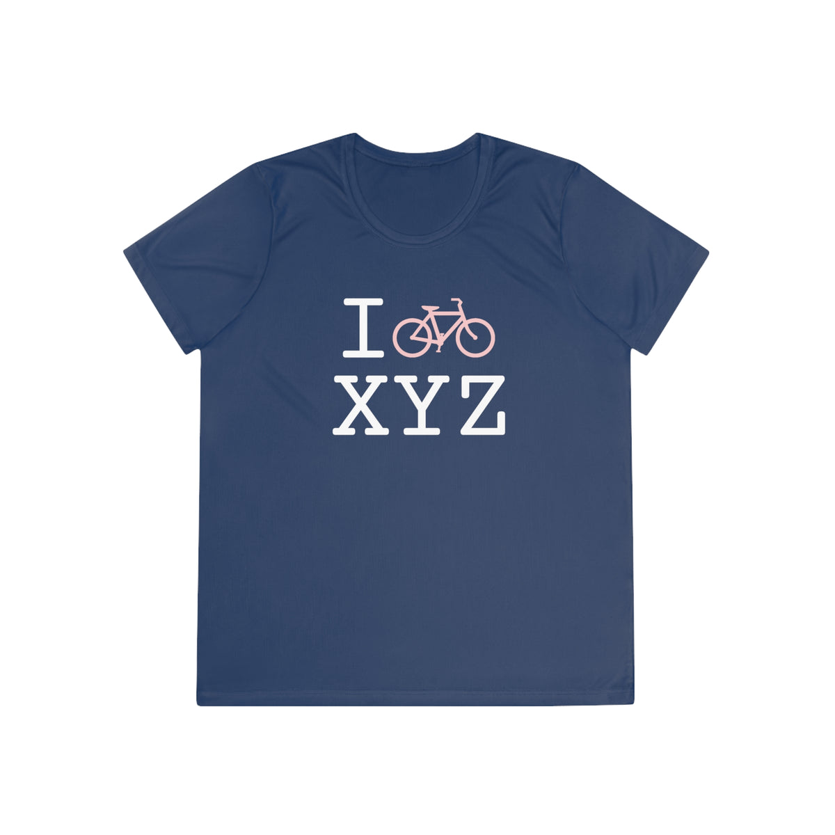 I Bike women's athletic T, pink bike