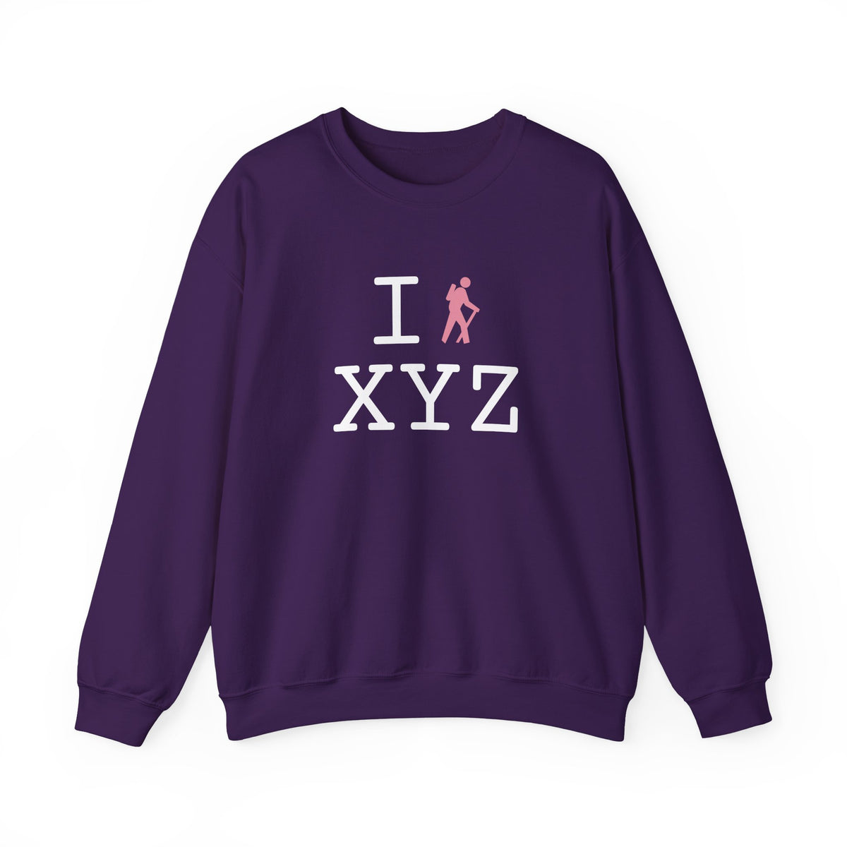 I Hike sweatshirt, pink hiker